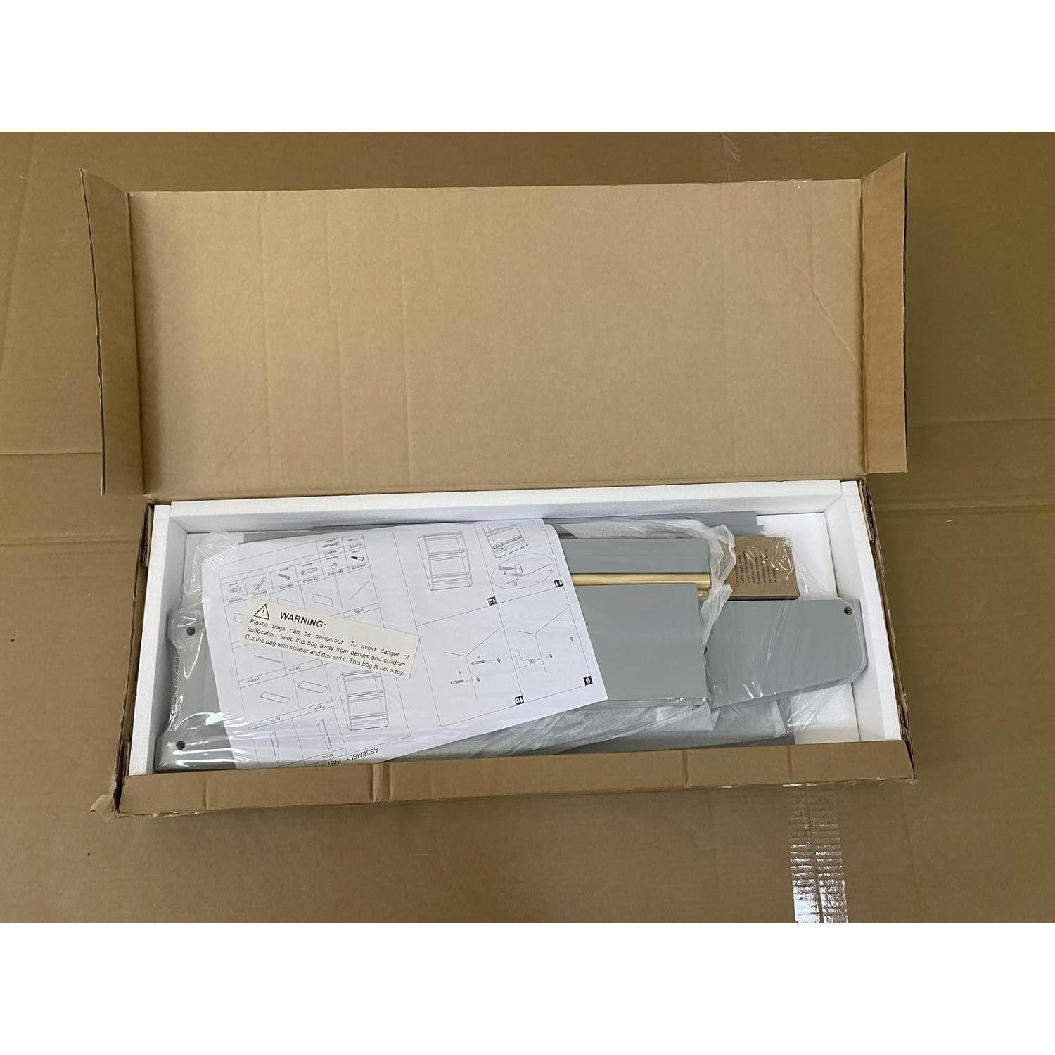 Estantería de Libros Montessori Genérico 3 Niveles Gris 58x18x80cm