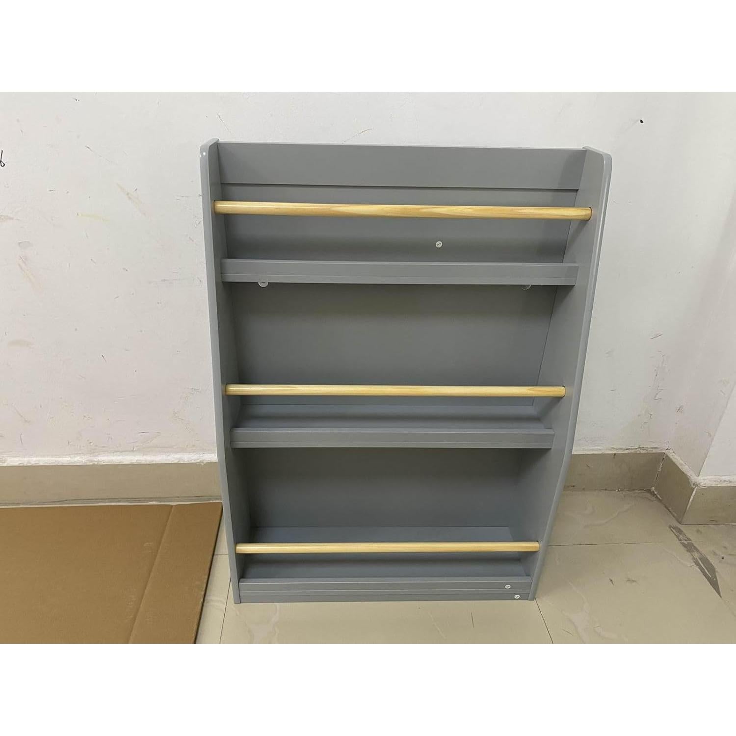 Estantería de Libros Montessori Genérico 3 Niveles Gris 58x18x80cm