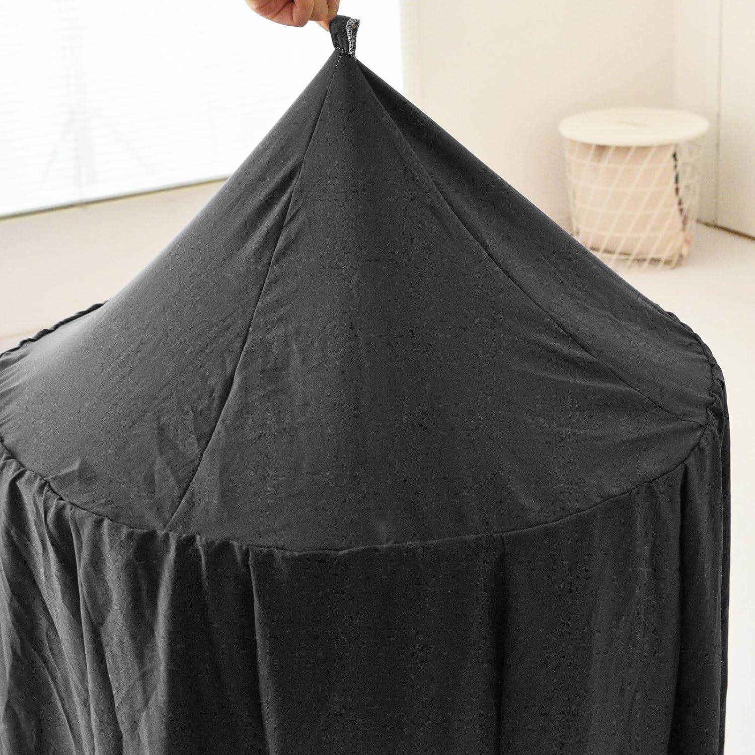 Dosel de Cuna para Niños KGanBNHH, Tela Ignífuga Negra 240 cm