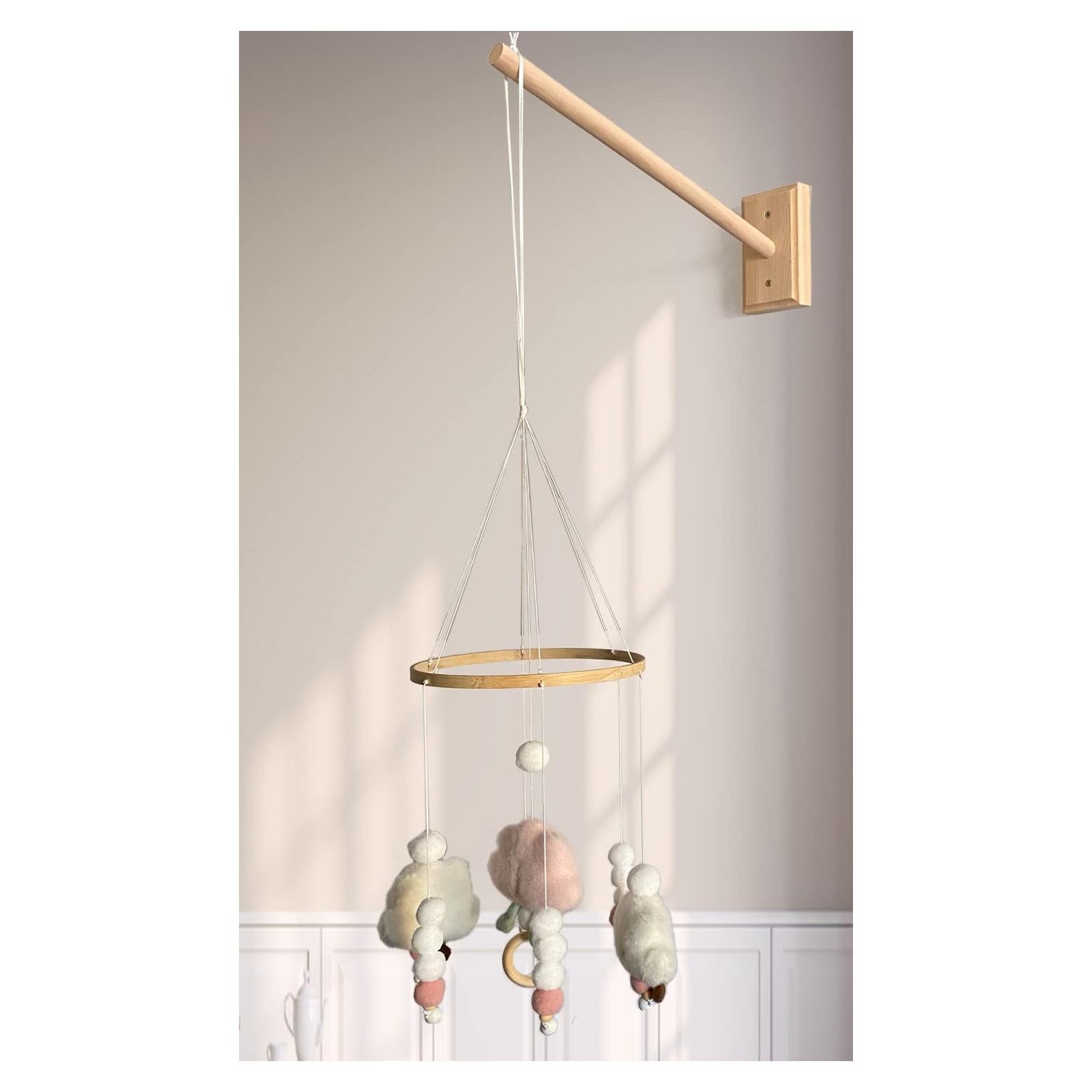 Brazo de Móvil de Cuna Tuiiopoli Madera Natural Soporte Pared