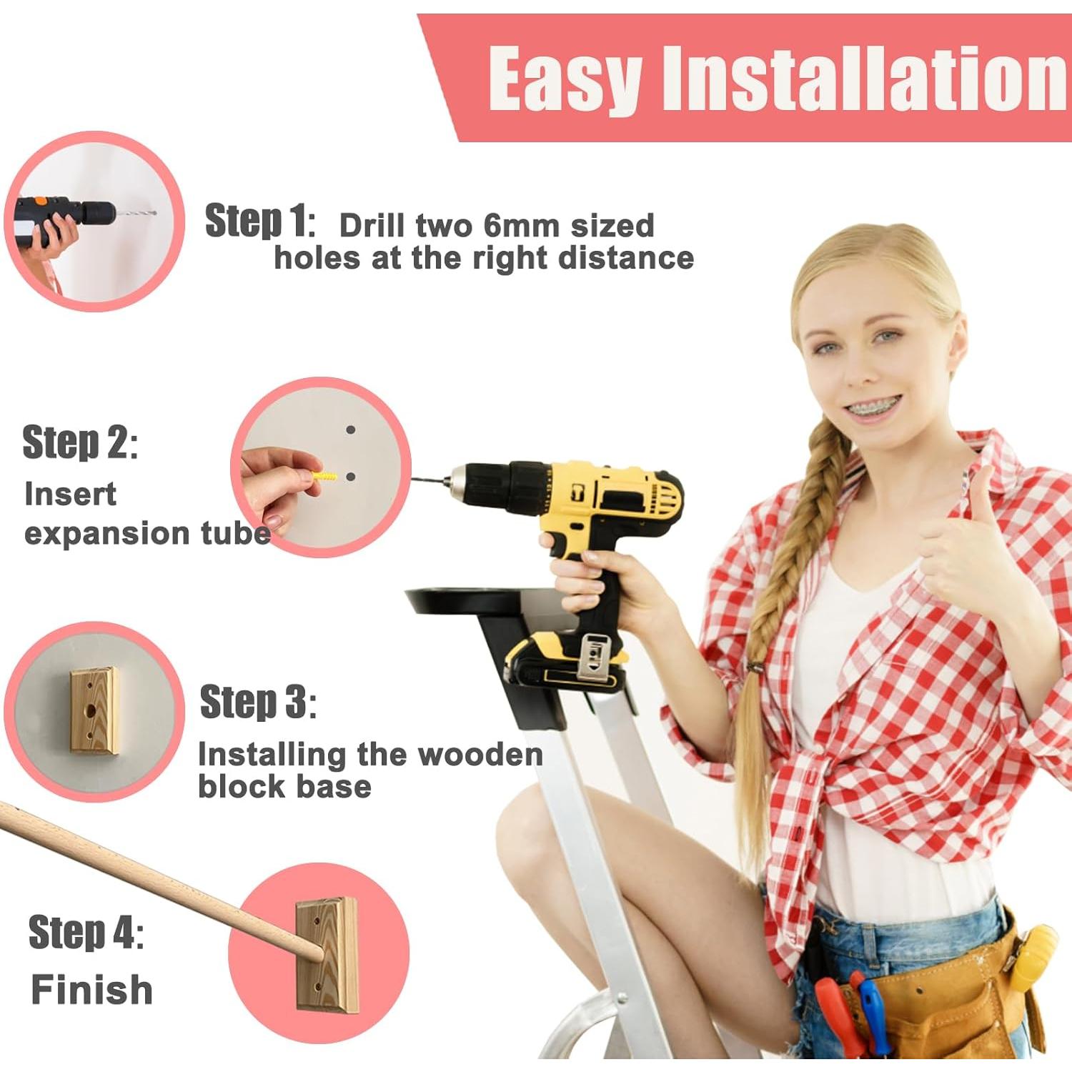 Brazo de Móvil de Cuna Tuiiopoli Madera Natural Soporte Pared