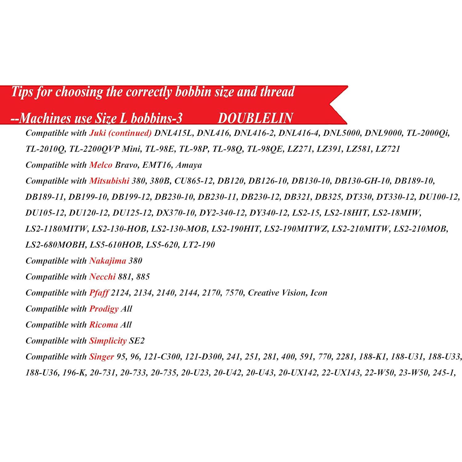 Bobina Preenhebrada DOUBLELIN L 40S/2 Negra 144pcs para Coser