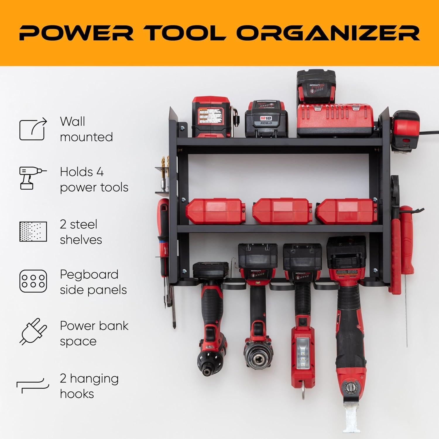 Organizador de Herramientas Eléctricas Tidy Tool Shop Negro