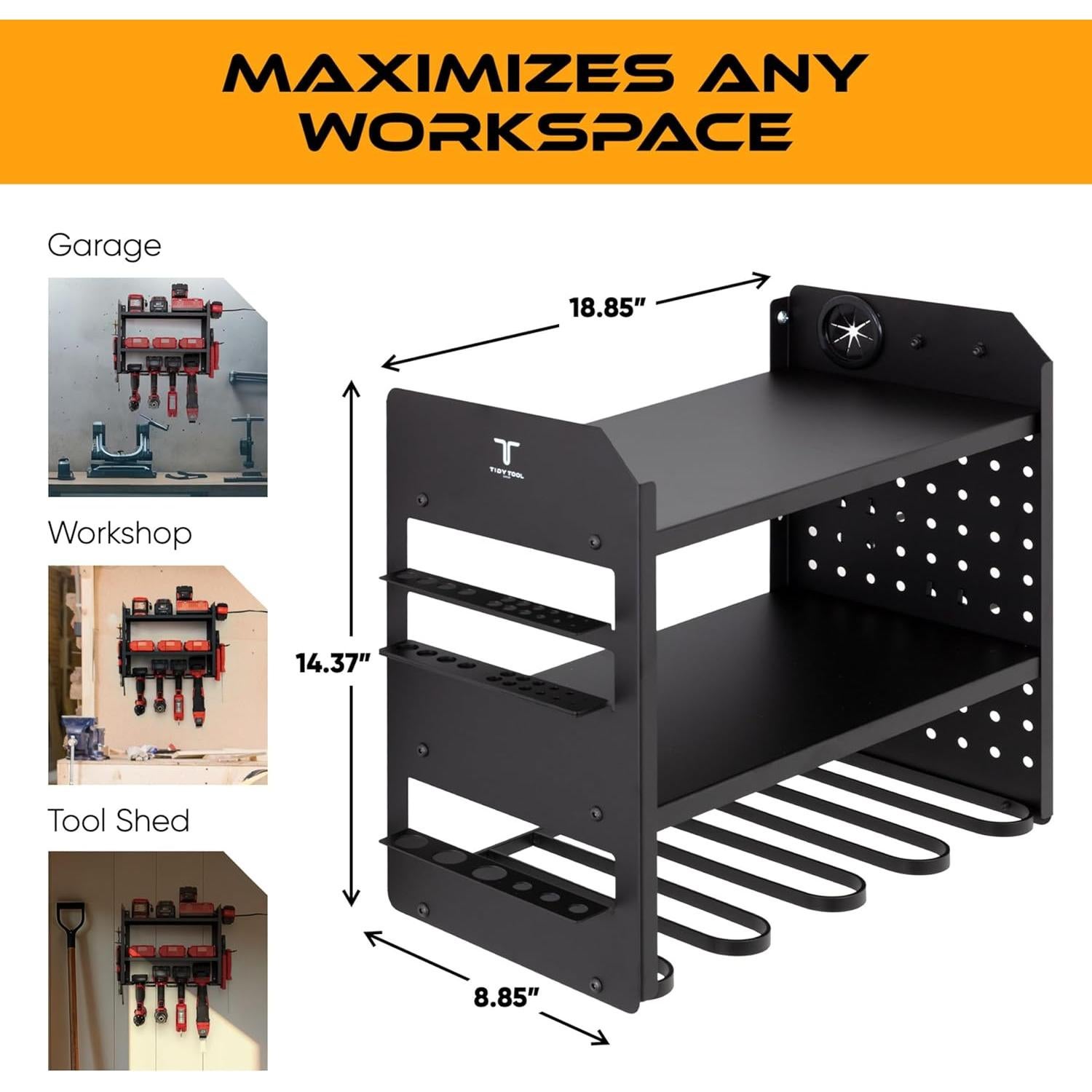 Organizador de Herramientas Eléctricas Tidy Tool Shop Negro