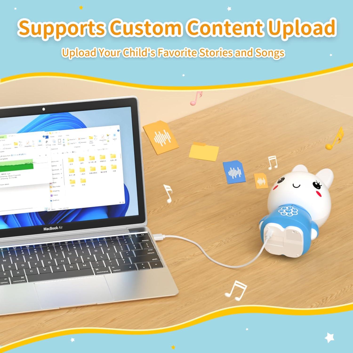 Reproductor de Audio Infantil Alilo Conejito G6 Azul con Luz