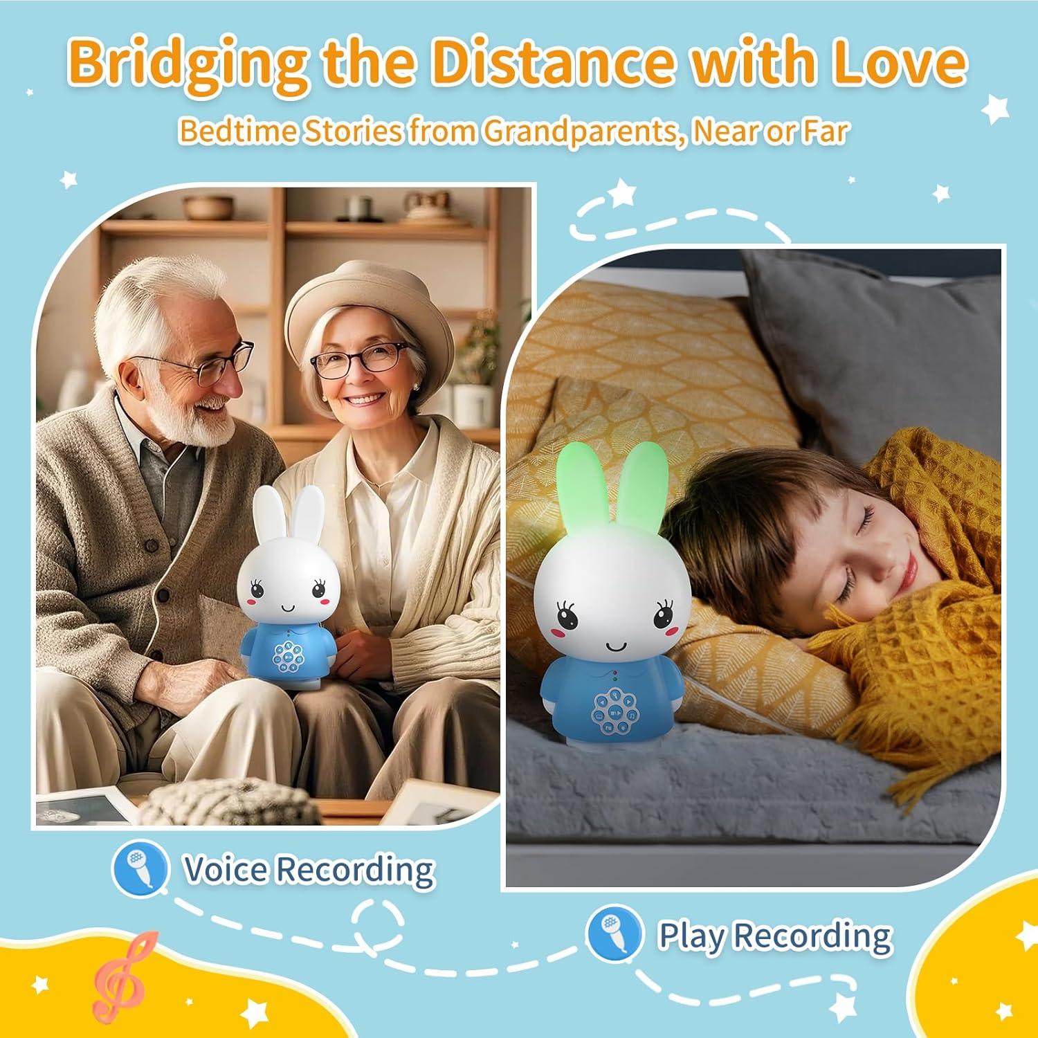 Reproductor de Audio Infantil Alilo Conejito G6 Azul con Luz