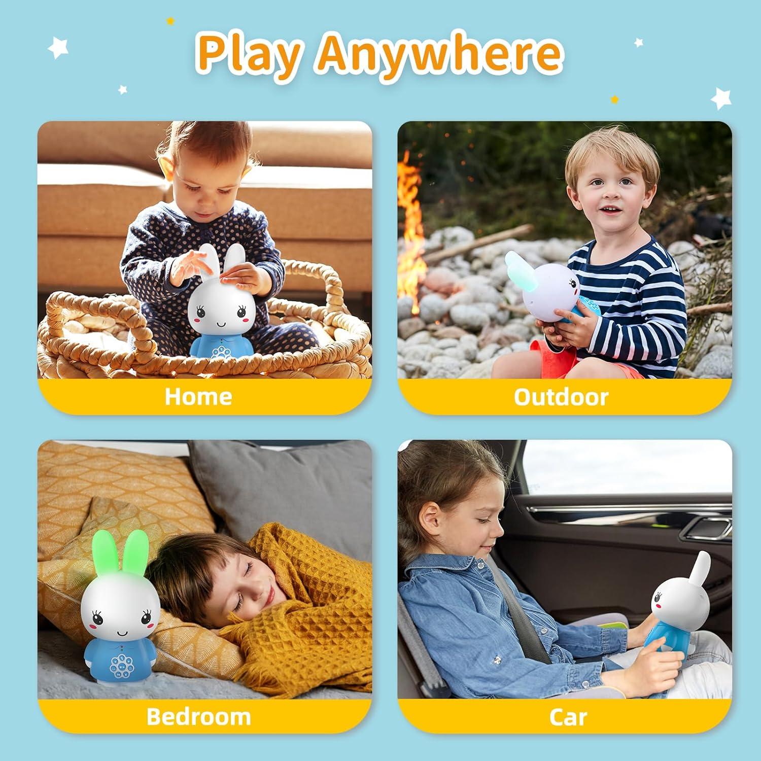 Reproductor de Audio Infantil Alilo Conejito G6 Azul con Luz