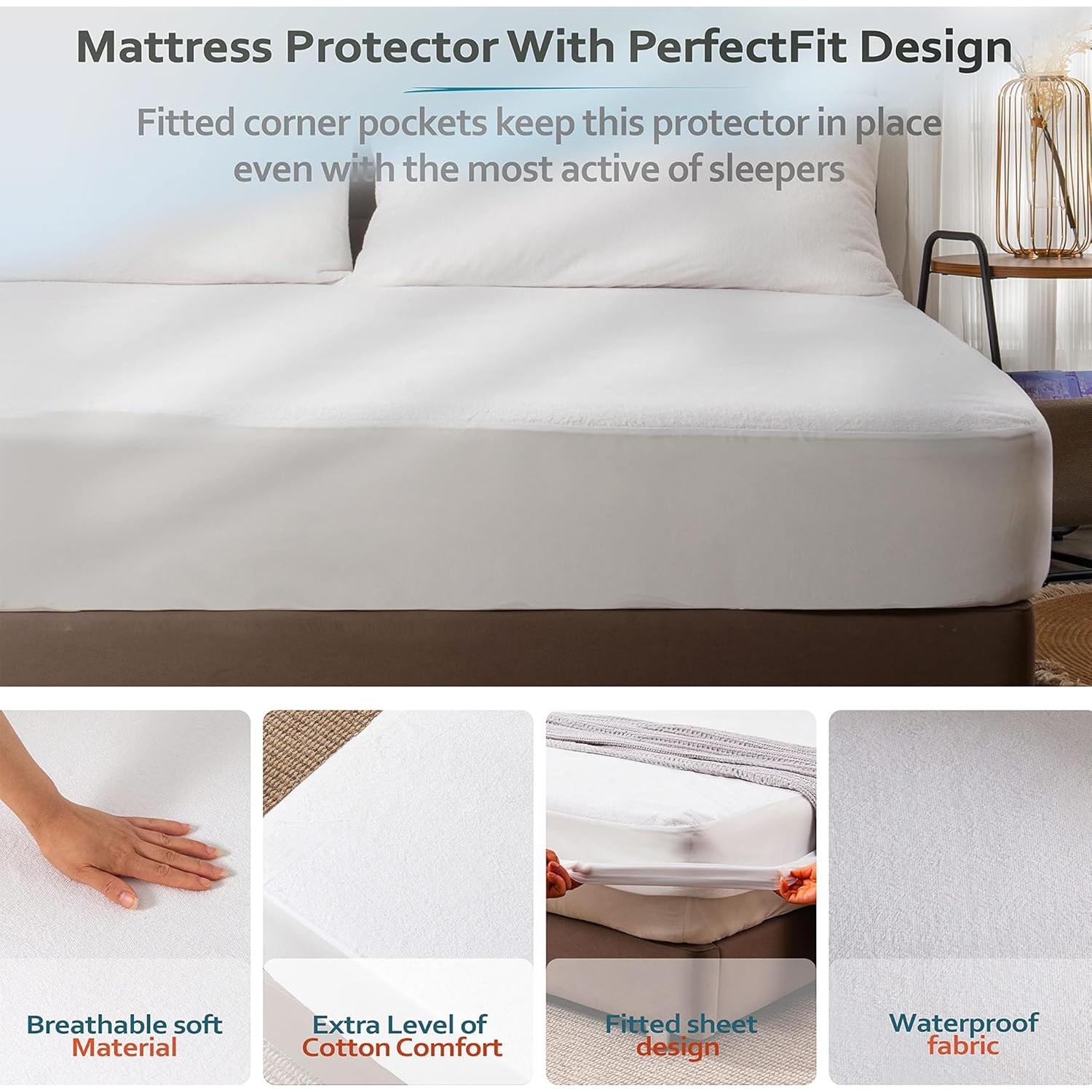 Protector de Colchón PlushDeluxe Queen 100% Impermeable