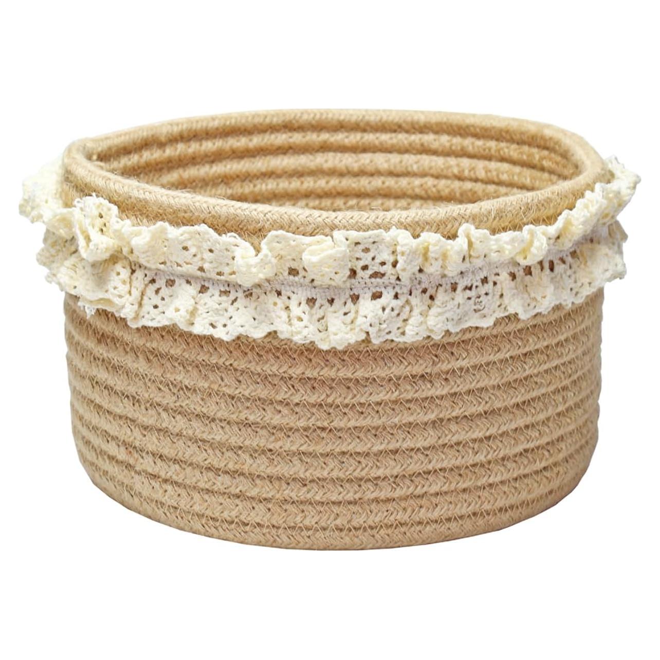 Cesta de Almacenamiento Redonda Yimi 20.32cm Yute Marrón