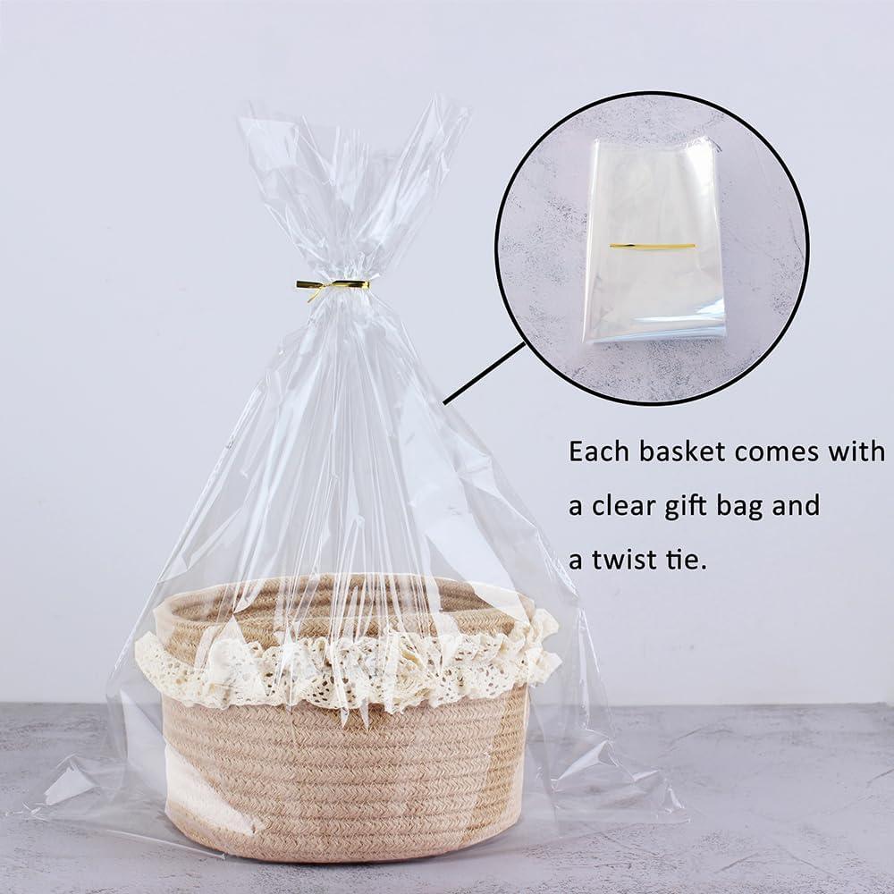 Cesta de Almacenamiento Redonda Yimi 20.32cm Yute Marrón