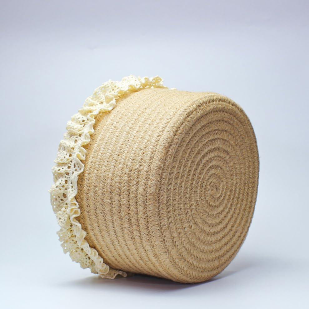 Cesta de Almacenamiento Redonda Yimi 20.32cm Yute Marrón