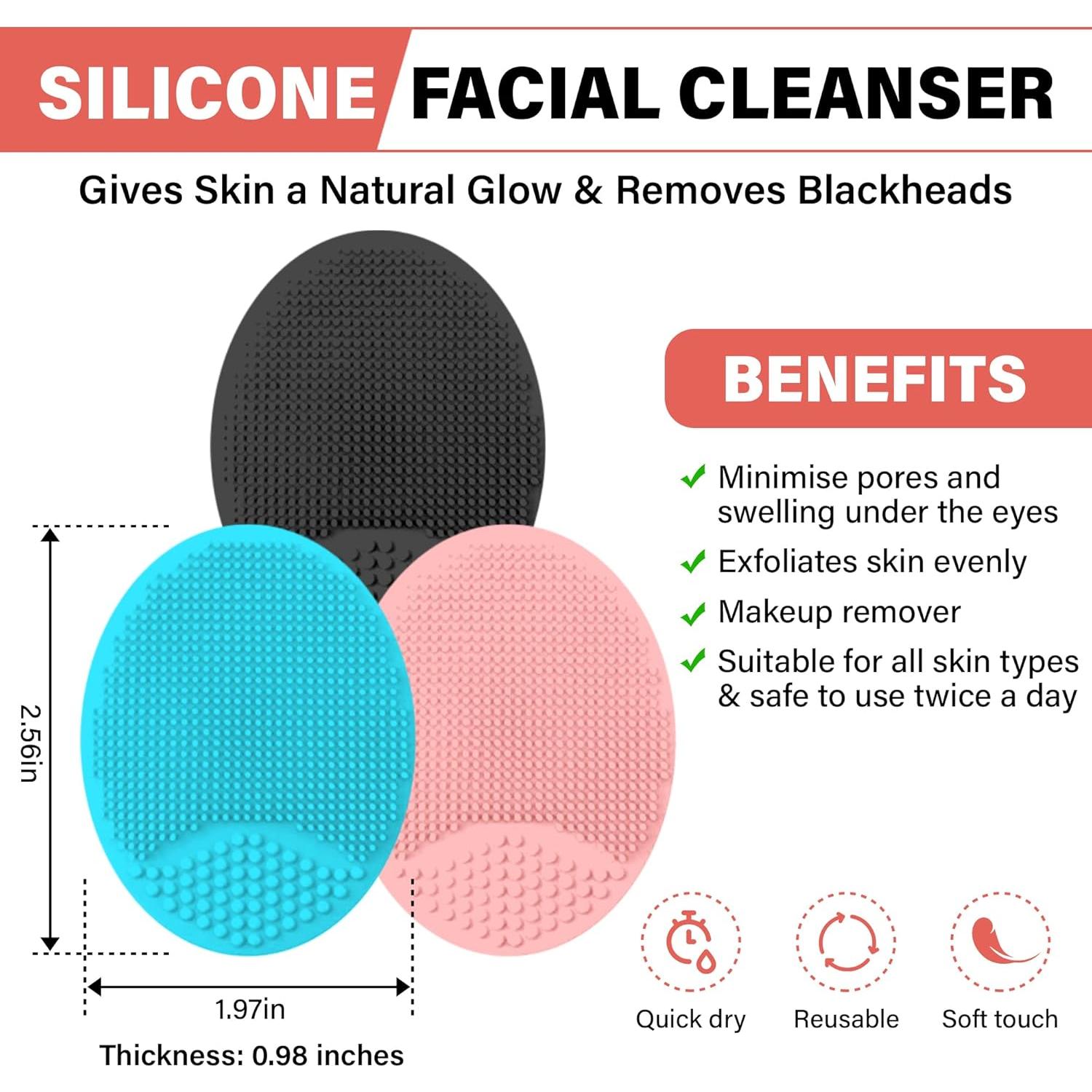 Set de Exfoliación de Baño 5-en-1 Negro - Silicona y Viscosa