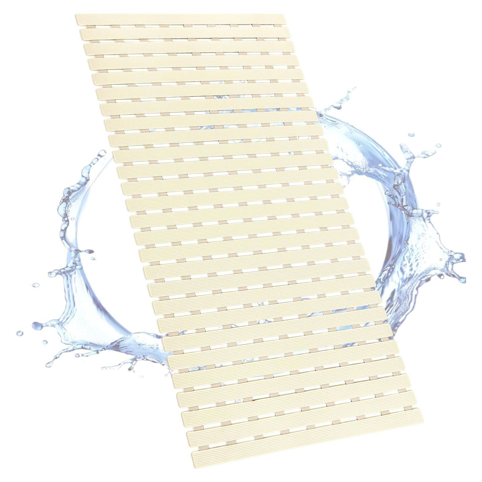 Alfombra de Ducha Antideslizante BYTANA 100x40 cm Beige