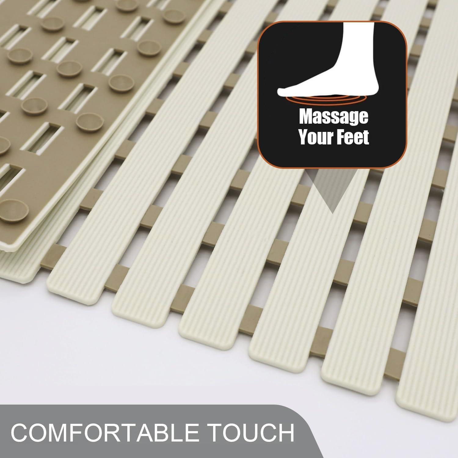 Alfombra de Ducha Antideslizante BYTANA 100x40 cm Beige