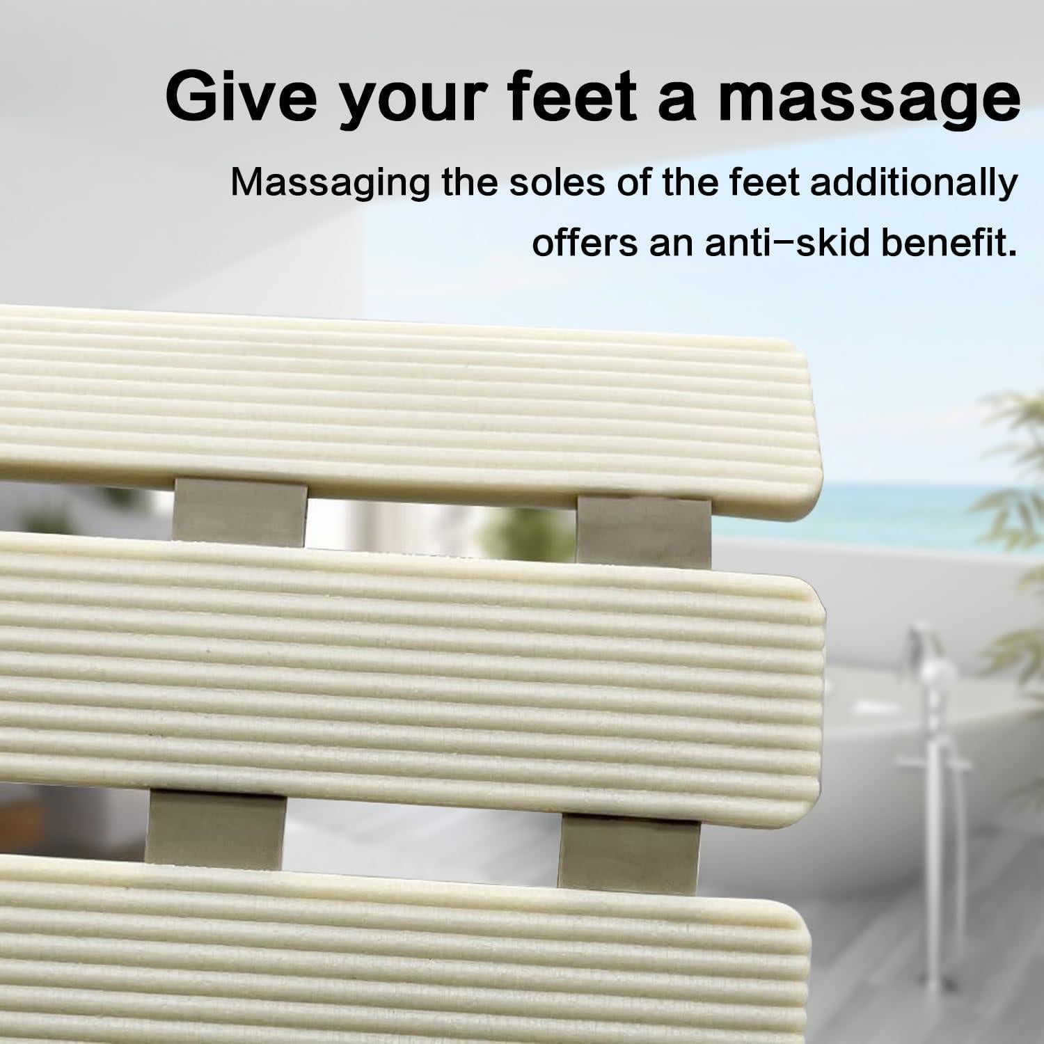 Alfombra de Ducha Antideslizante BYTANA 100x40 cm Beige