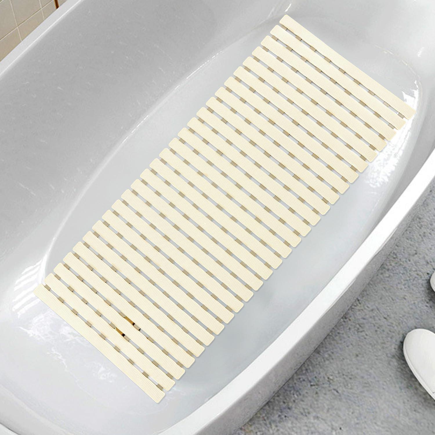 Alfombra de Ducha Antideslizante BYTANA 100x40 cm Beige