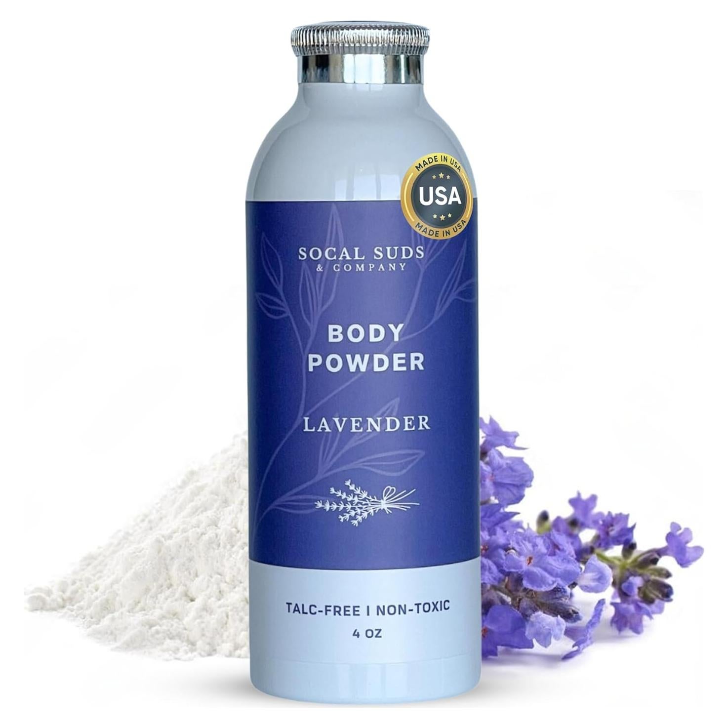 Polvo Corporal Natural SoCal Suds 113.4g Lavanda Sin Talco