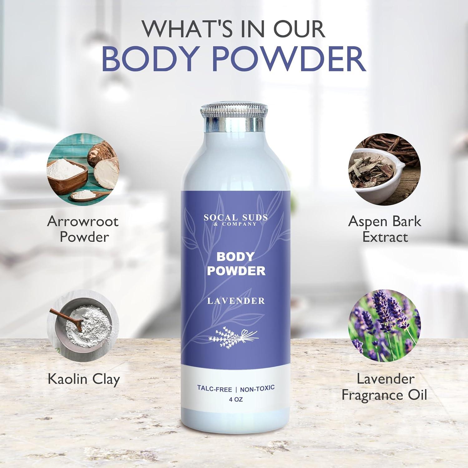 Polvo Corporal Natural SoCal Suds 113.4g Lavanda Sin Talco