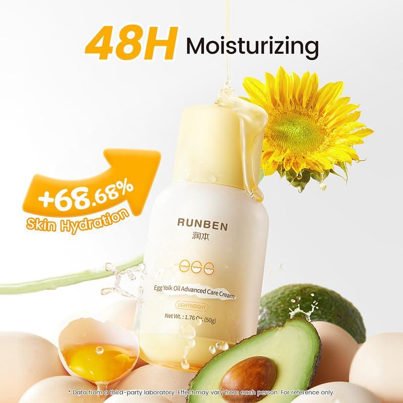 Crema Hidratante Facial RUNBEN Bebé 50g - Aceite de Yema de Huevo