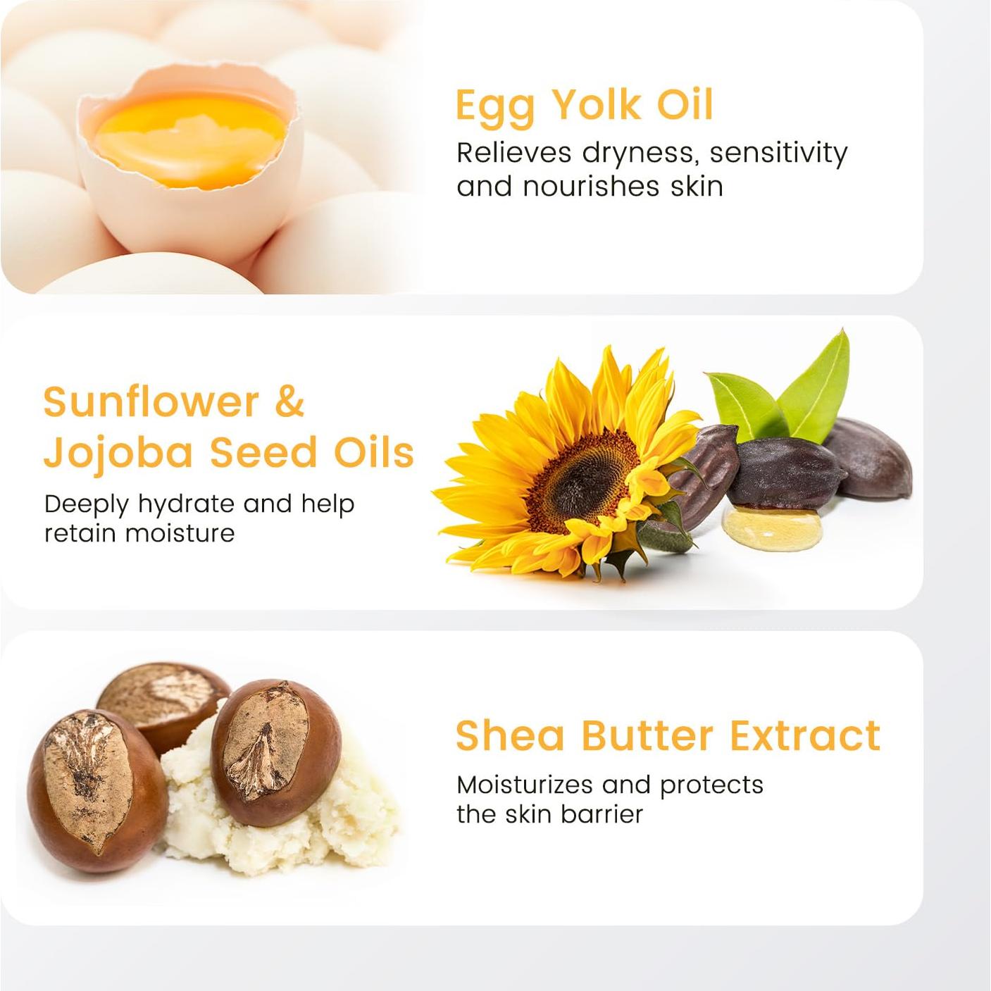 Crema Hidratante Facial RUNBEN Bebé 50g - Aceite de Yema de Huevo