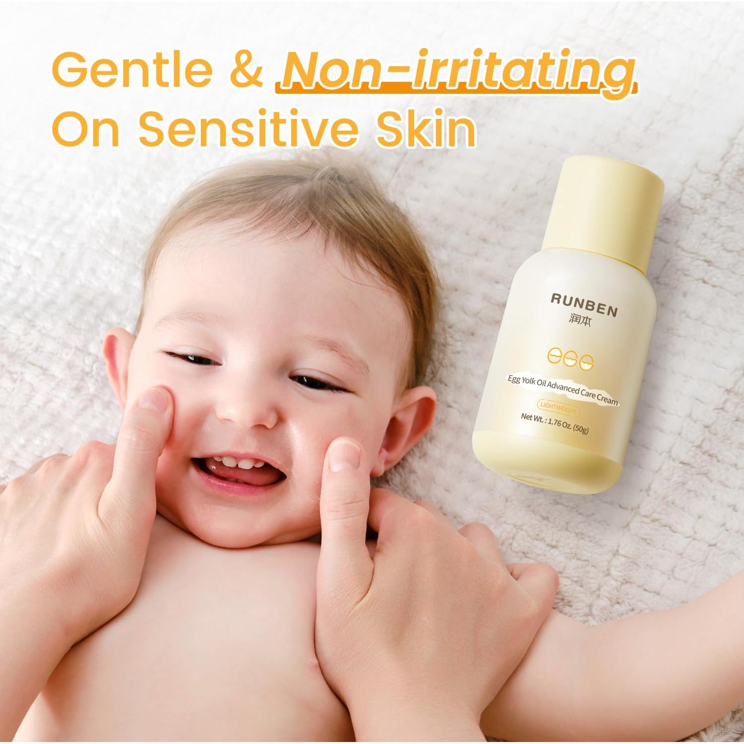 Crema Hidratante Facial RUNBEN Bebé 50g - Aceite de Yema de Huevo
