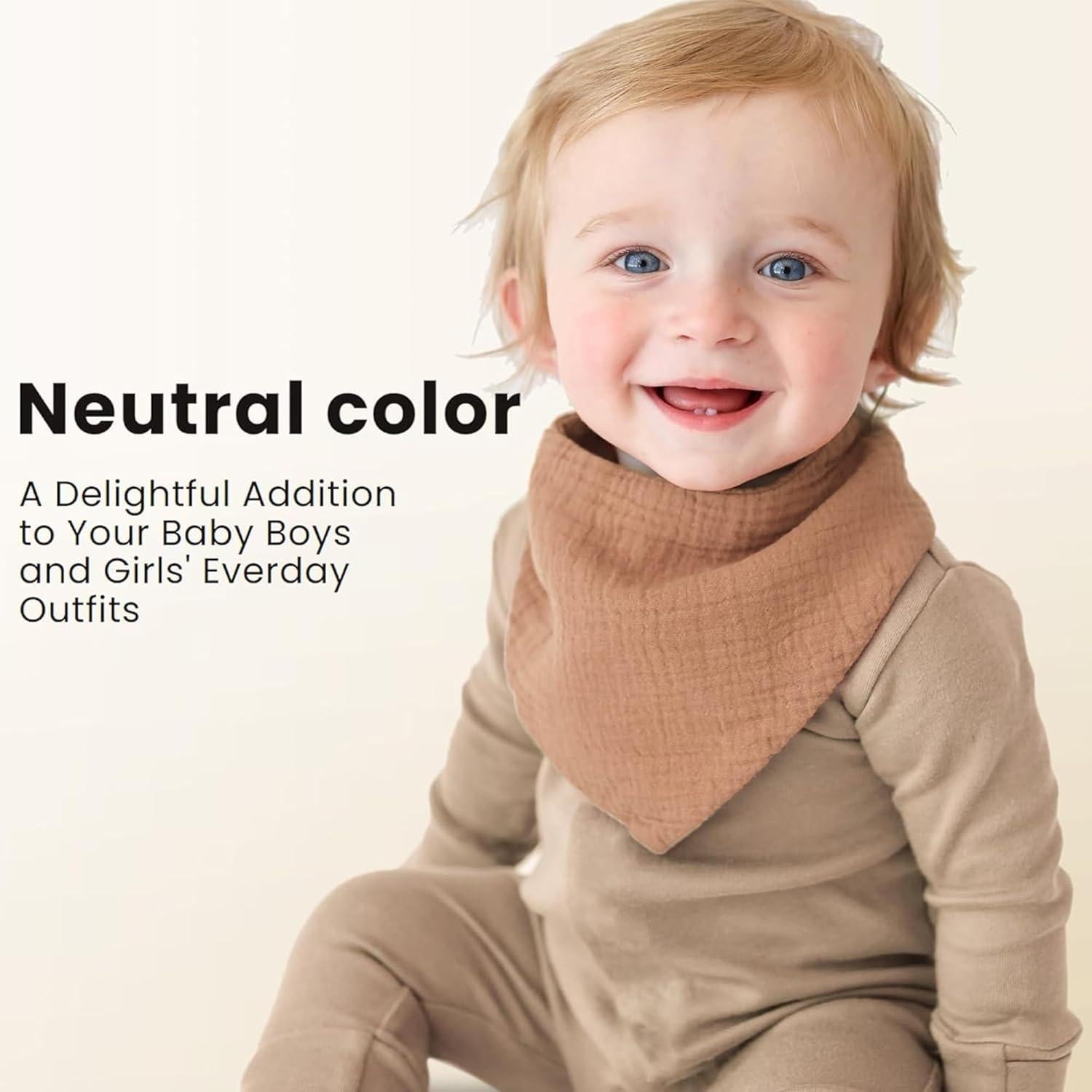 Baberos de Muselina Konssy 10 Pack 100% Algodón Ajustables