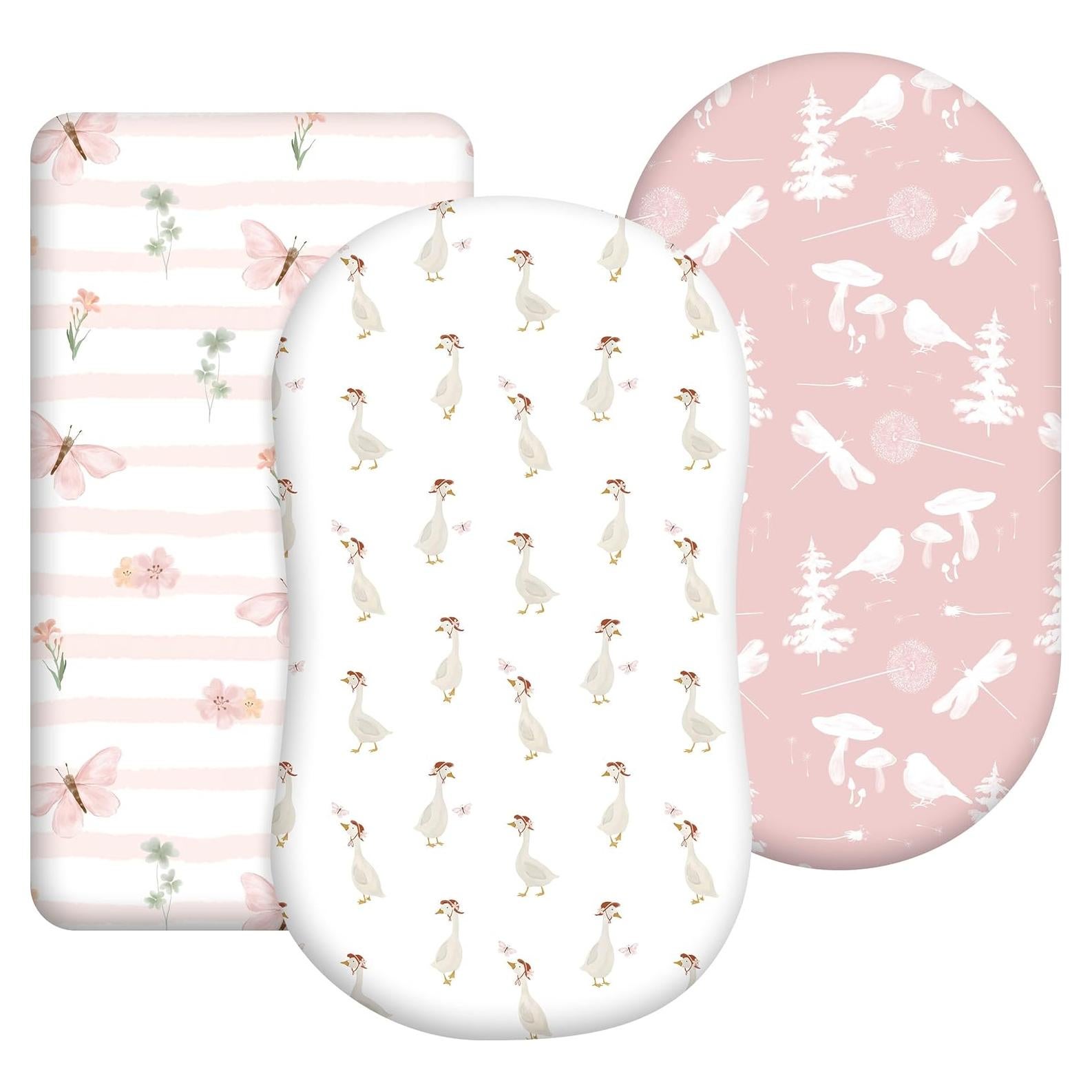 Paquete de 3 Sábanas de Cuna Orgánicas Civarua Kids Rosa