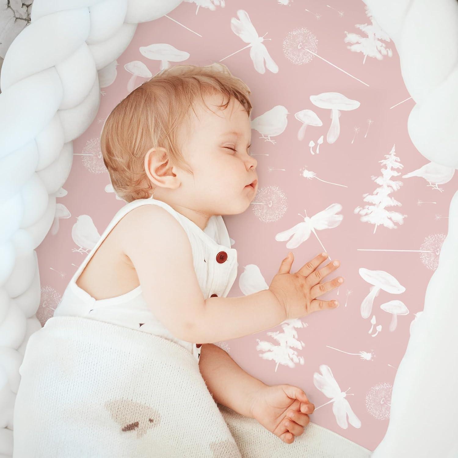 Paquete de 3 Sábanas de Cuna Orgánicas Civarua Kids Rosa