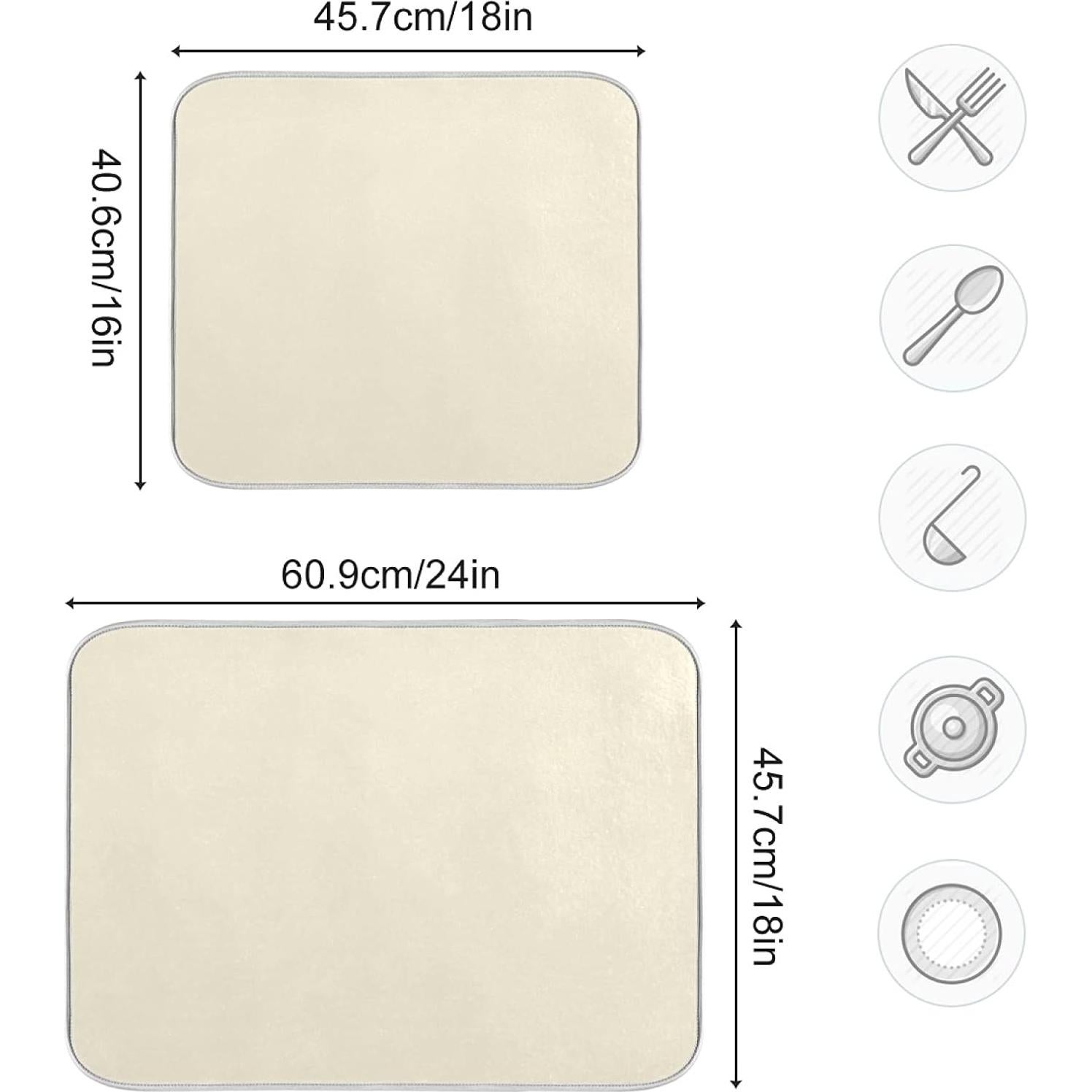 Alfombrilla Secado Platos Dussdil Beige 40.6x45.7 cm Microfibra