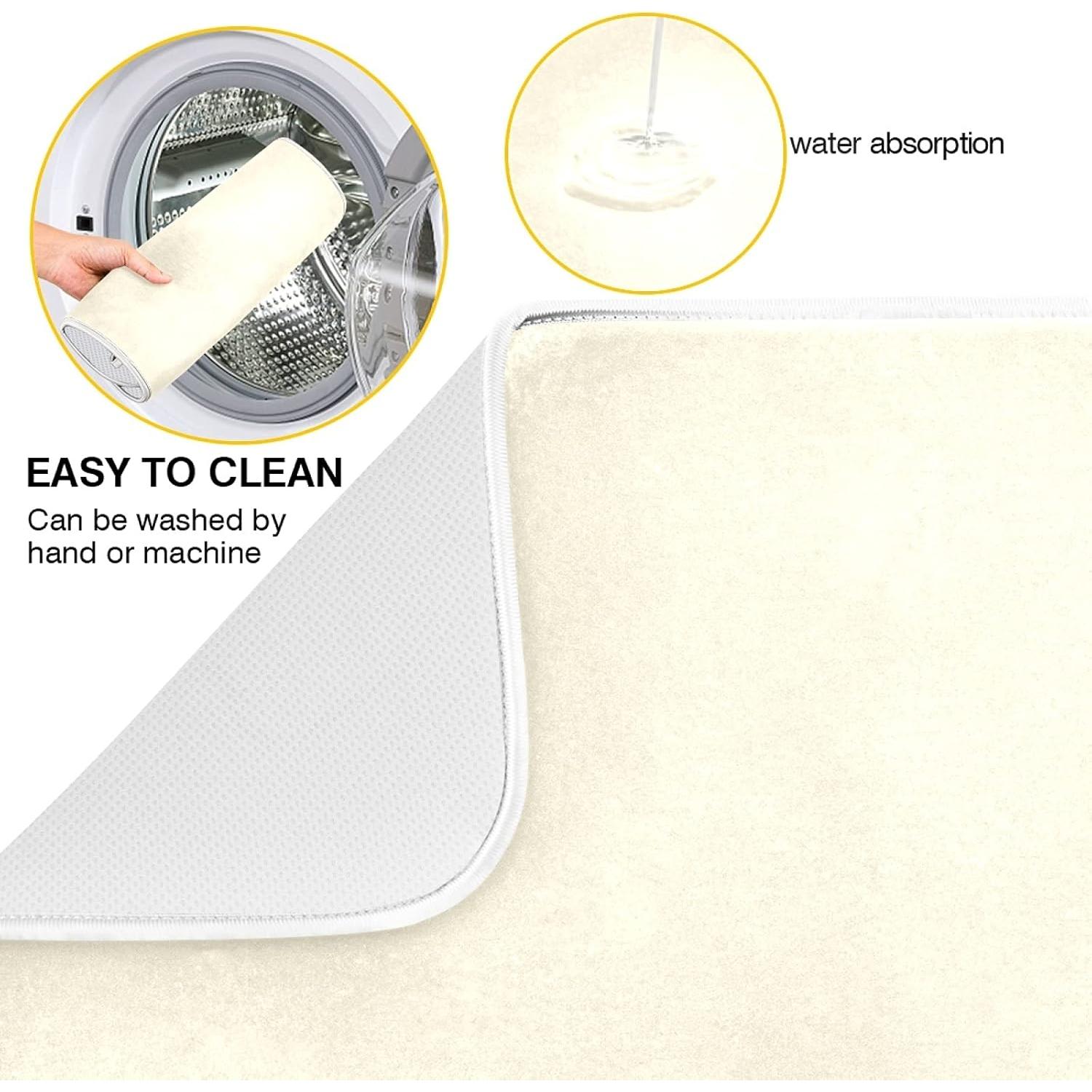 Alfombrilla Secado Platos Dussdil Beige 40.6x45.7 cm Microfibra