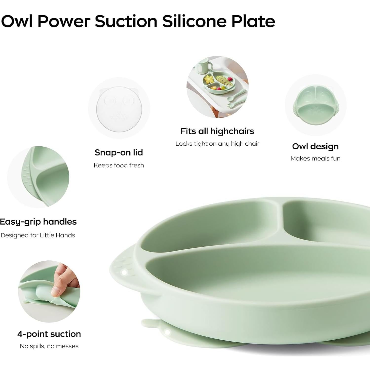 Juego de Alimentación de Silicona 6 Piezas bc babycare Verde