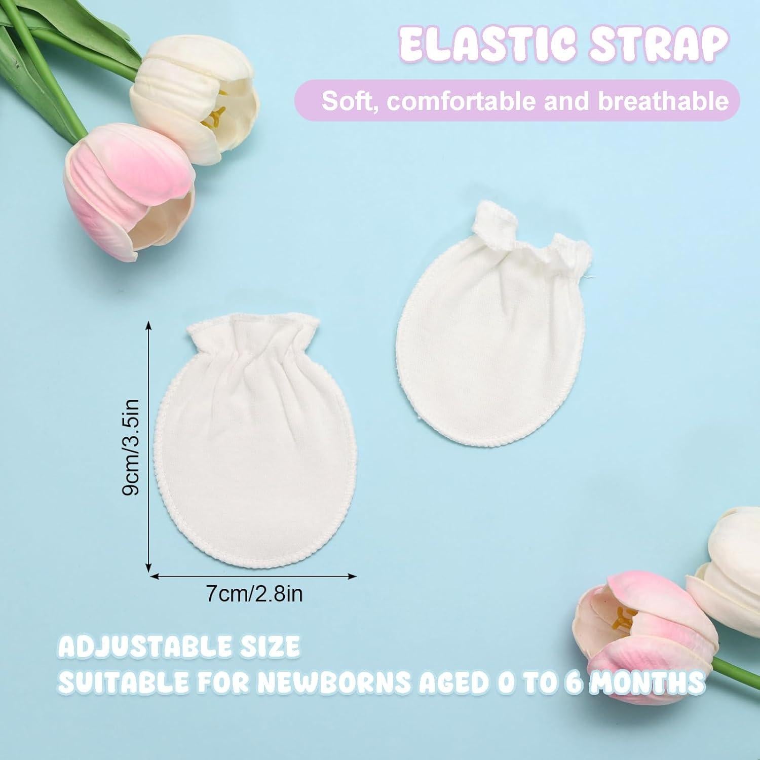 18 Pares Mitones de Algodón para Bebés 0-6 Meses Coloridos