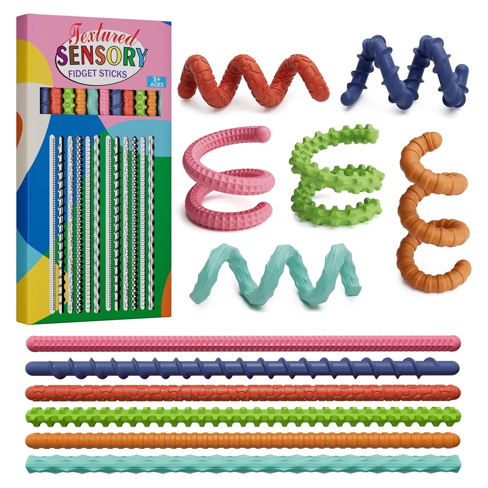 Juguetes Sensoriales Antiestrés TIKWORK 12PCS Arcoíris para Niños y Adultos