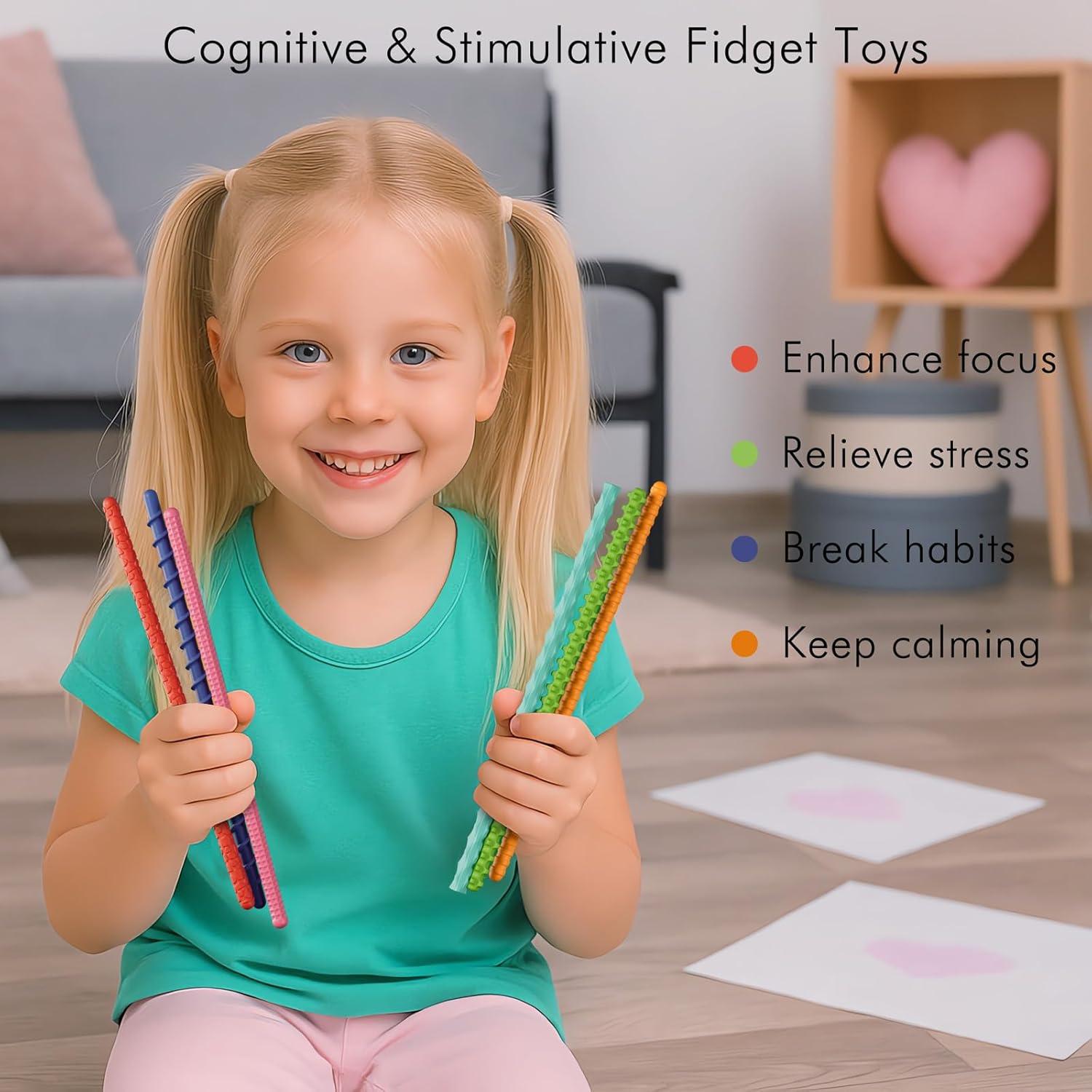 Juguetes Sensoriales Antiestrés TIKWORK 12PCS Arcoíris para Niños y Adultos