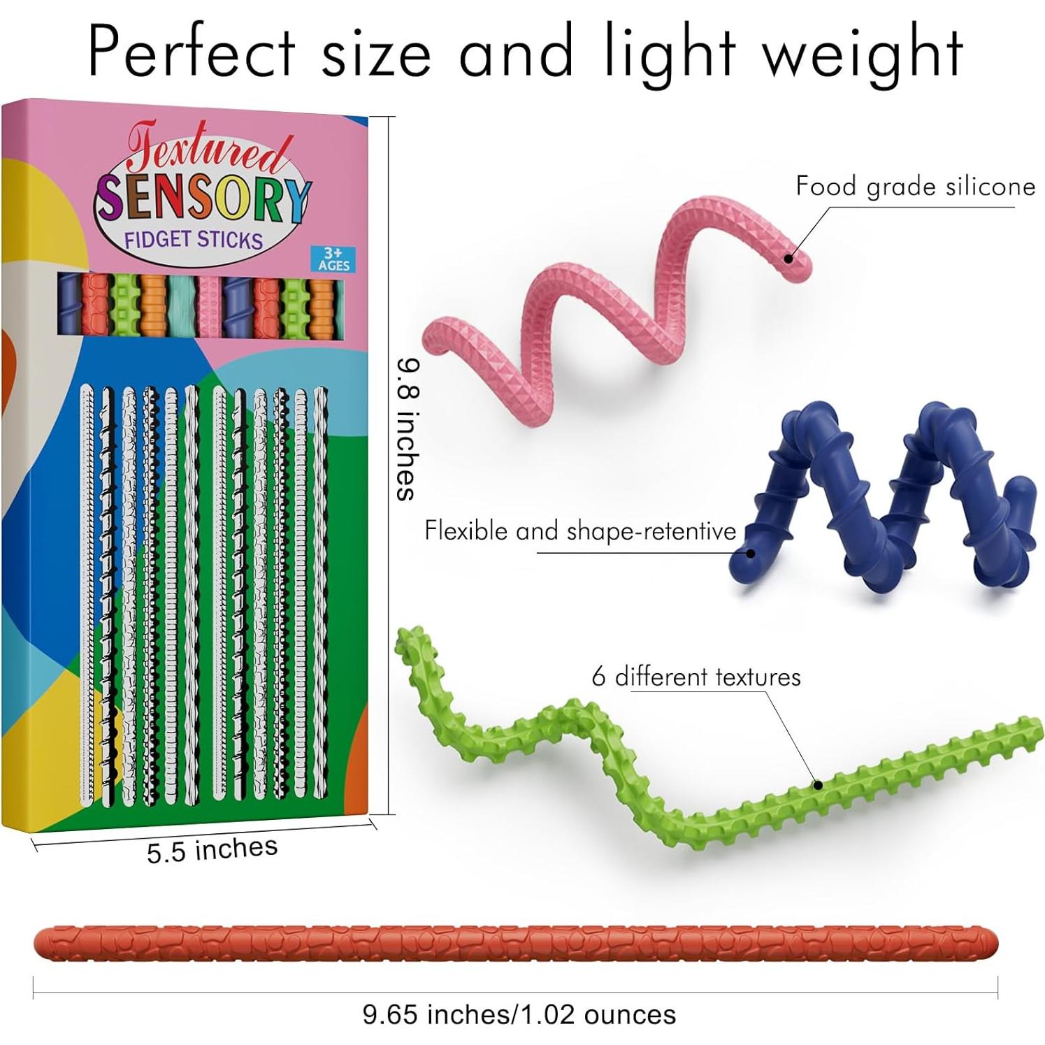 Juguetes Sensoriales Antiestrés TIKWORK 12PCS Arcoíris para Niños y Adultos