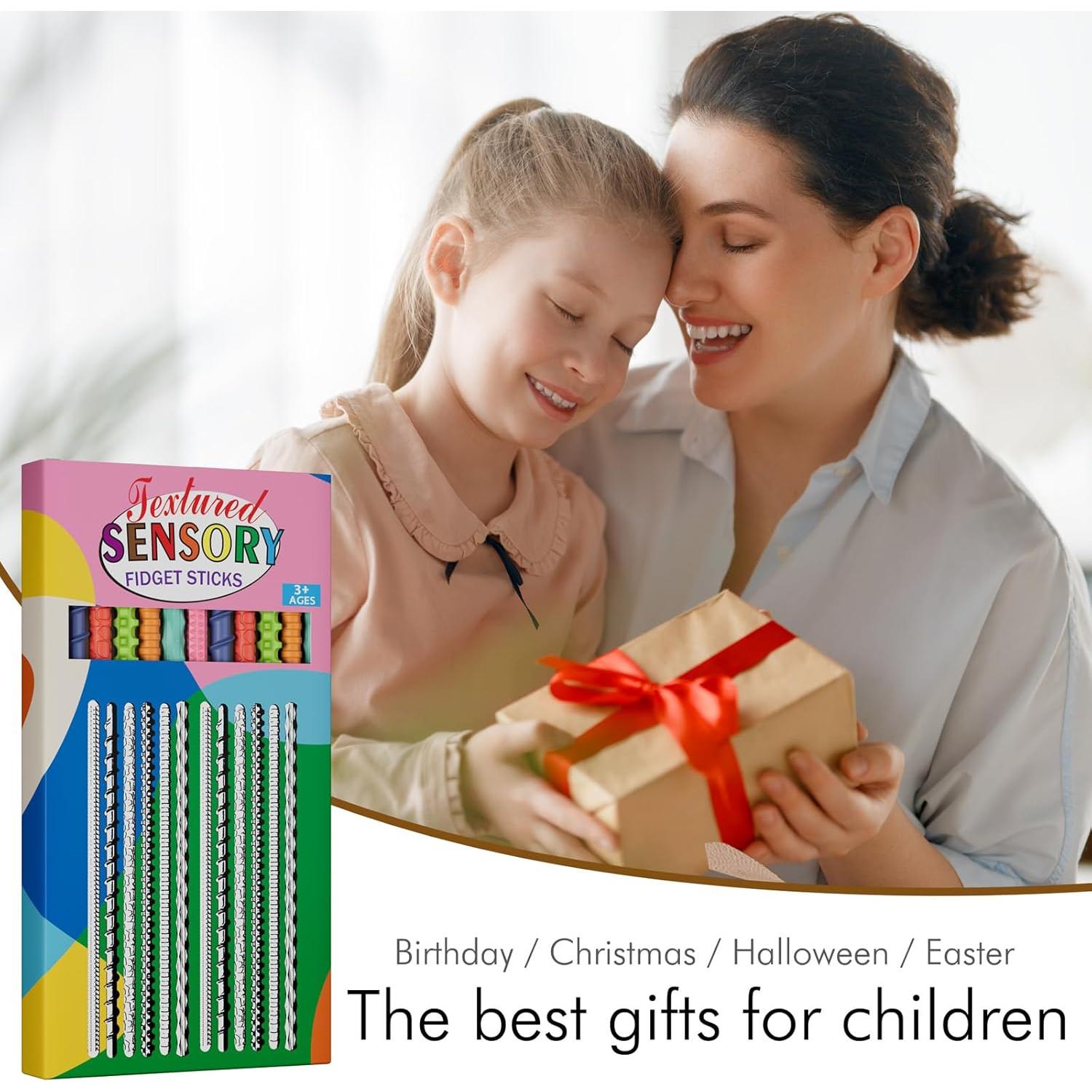 Juguetes Sensoriales Antiestrés TIKWORK 12PCS Arcoíris para Niños y Adultos