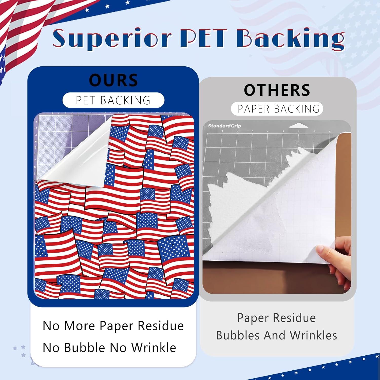 Banderas del 4 de julio HTVSTD - Vinilo Adhesivo Permanente 12 Hojas