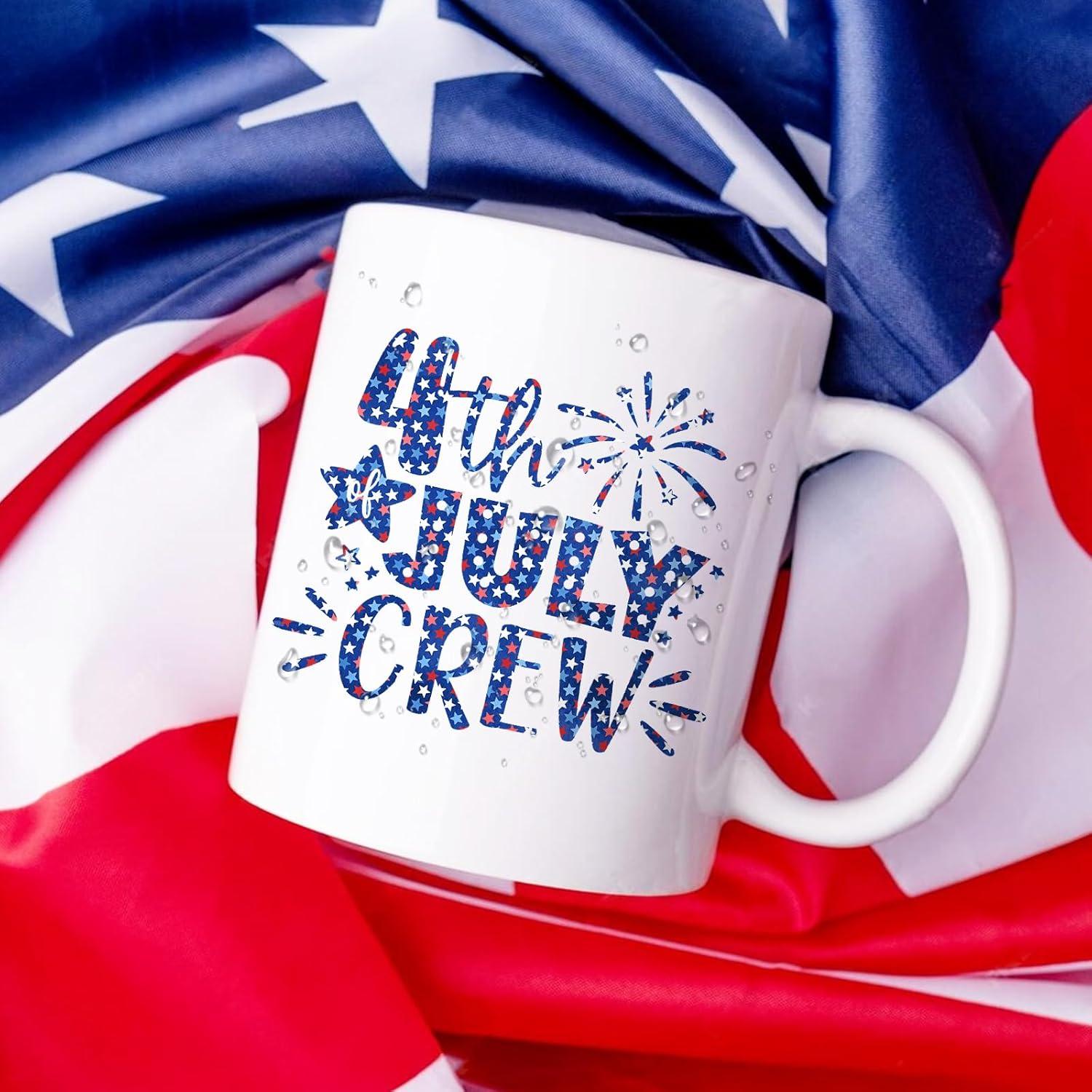 Banderas del 4 de julio HTVSTD - Vinilo Adhesivo Permanente 12 Hojas