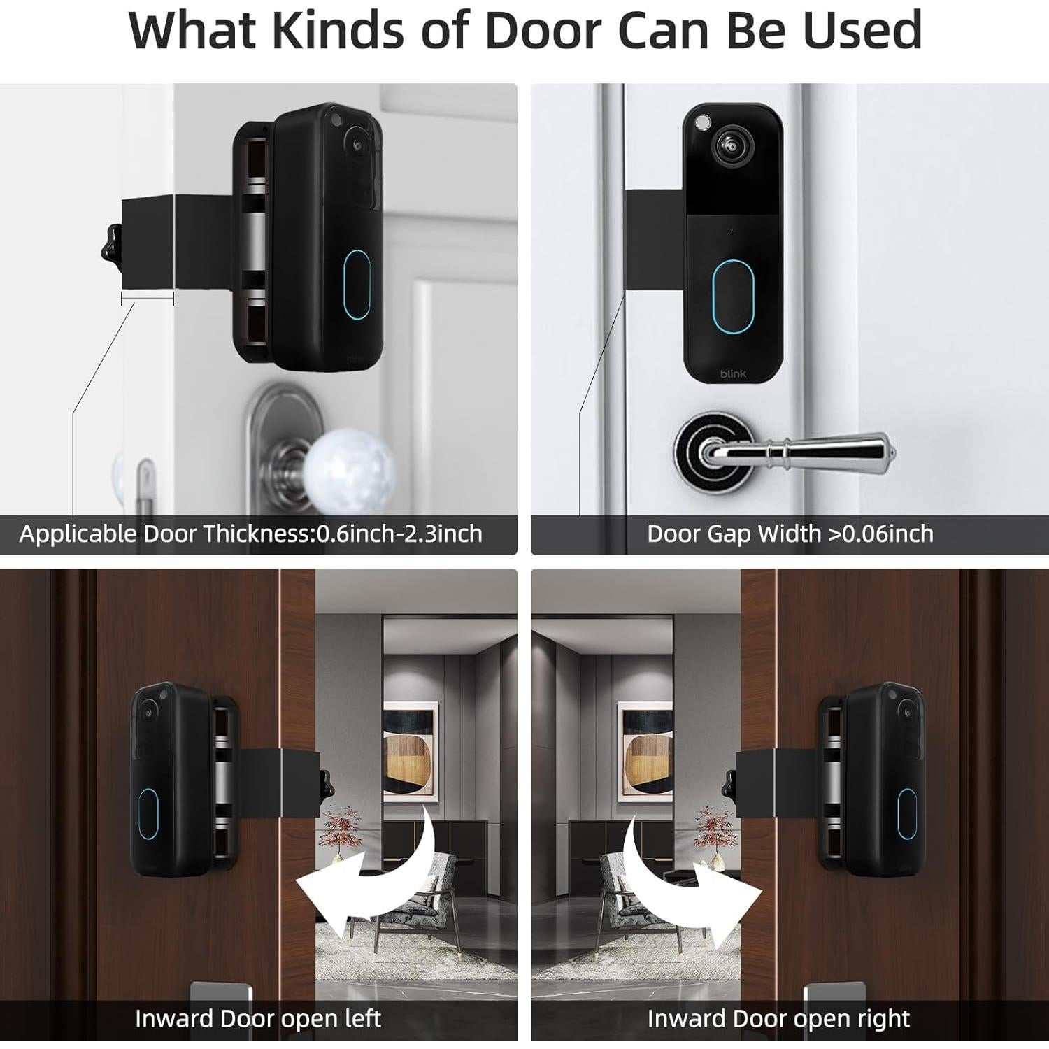 Soporte Ajustable para Timbre Blink - Instalación Sin Perforación