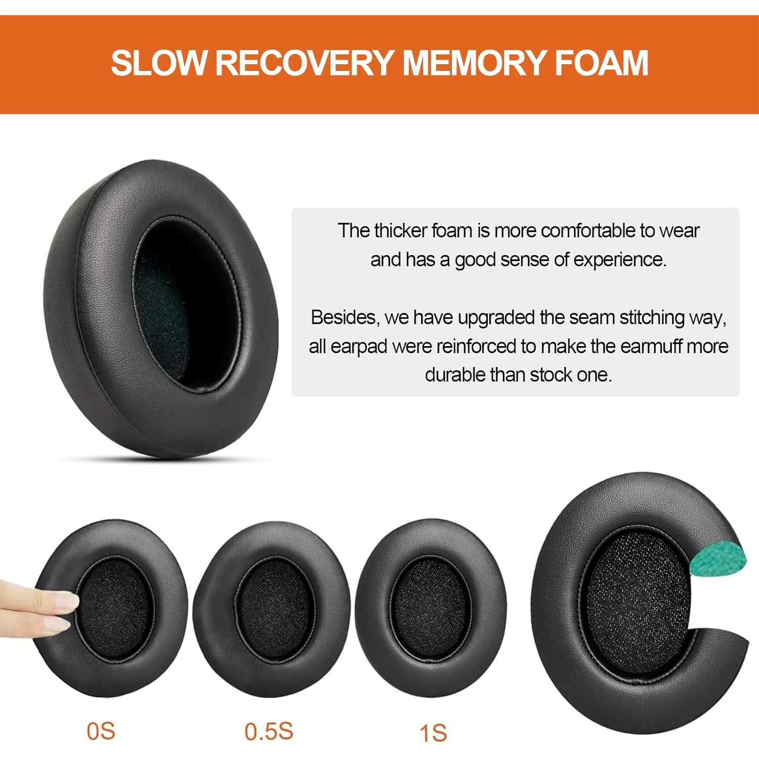 Almohadillas de Repuesto GVOEARS para Beats Studio 2 y 3 - Negro