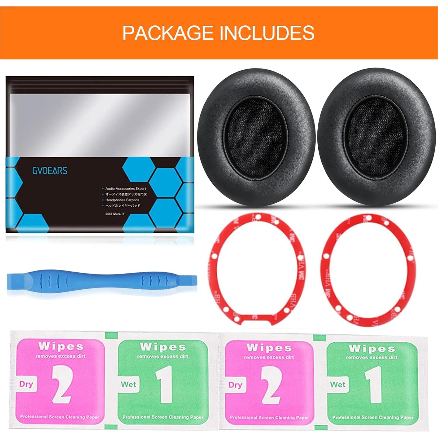 Almohadillas de Repuesto GVOEARS para Beats Studio 2 y 3 - Negro