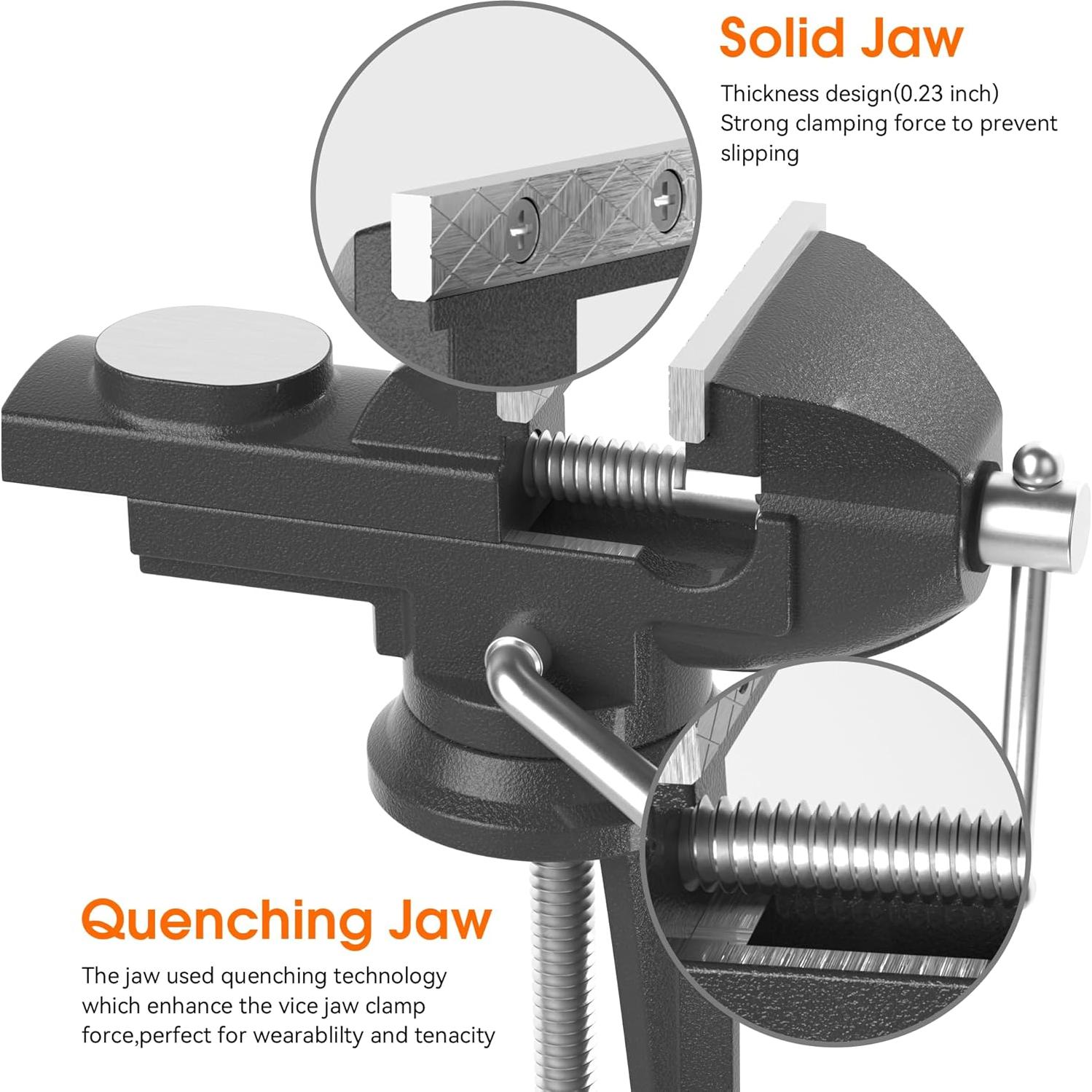 Morsa Portátil Sujeta Banco Trabajo Shangyoyi 7.11 cm Negra