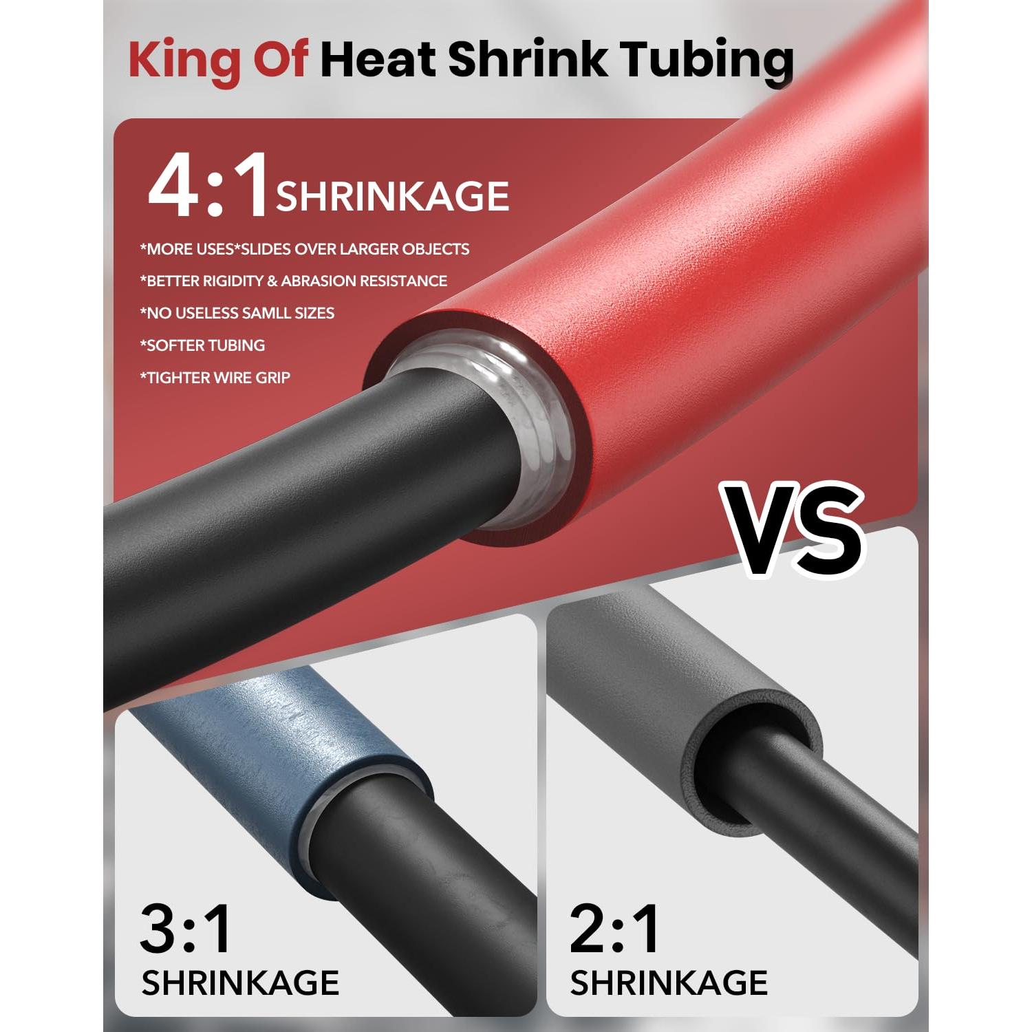 Kit de Tubos Termocontraíbles Eventronic 4:1 - 400 Pcs Negro y Rojo