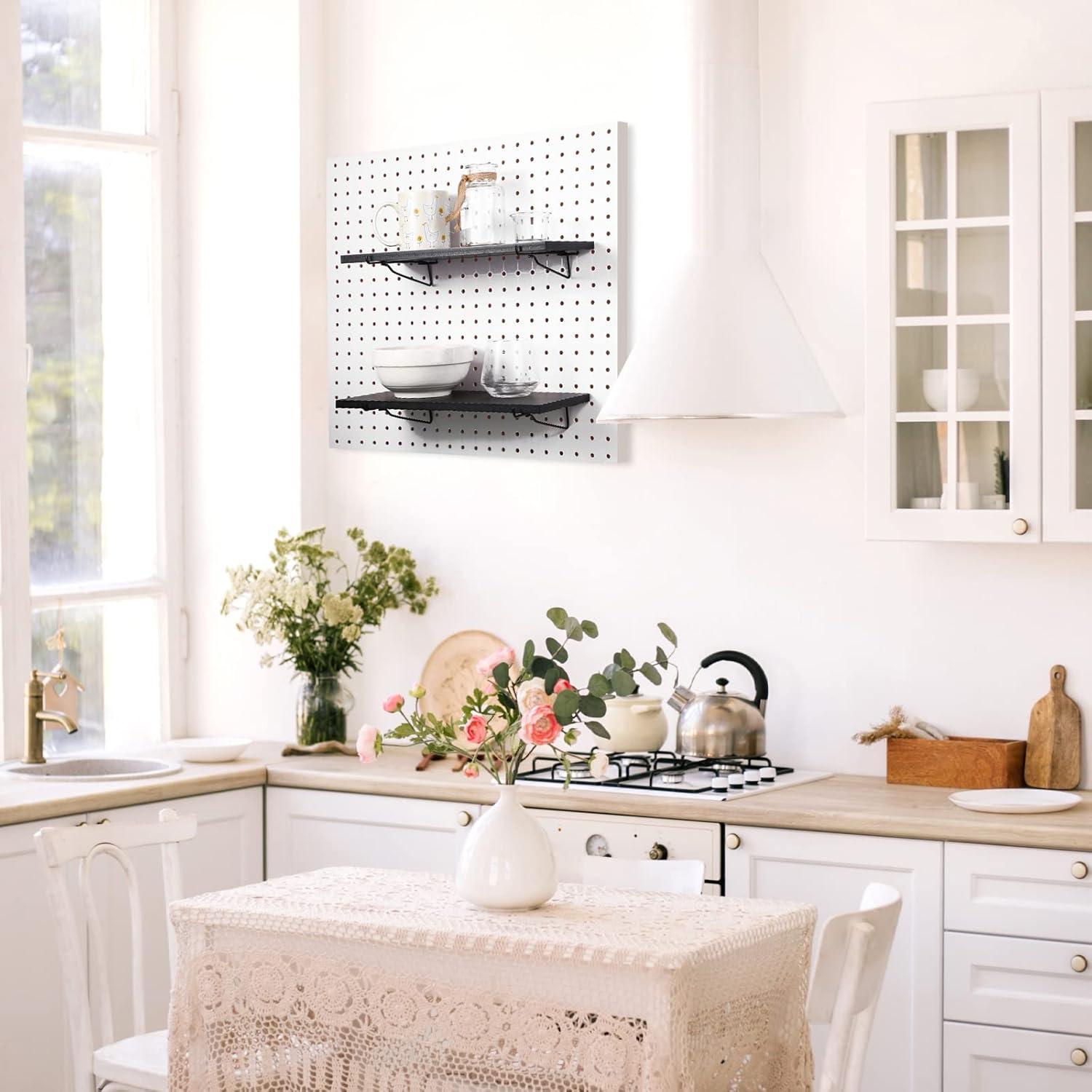 Estante de Pared Blulu 4 Piezas 35x15cm Negro Resistente a Manchas