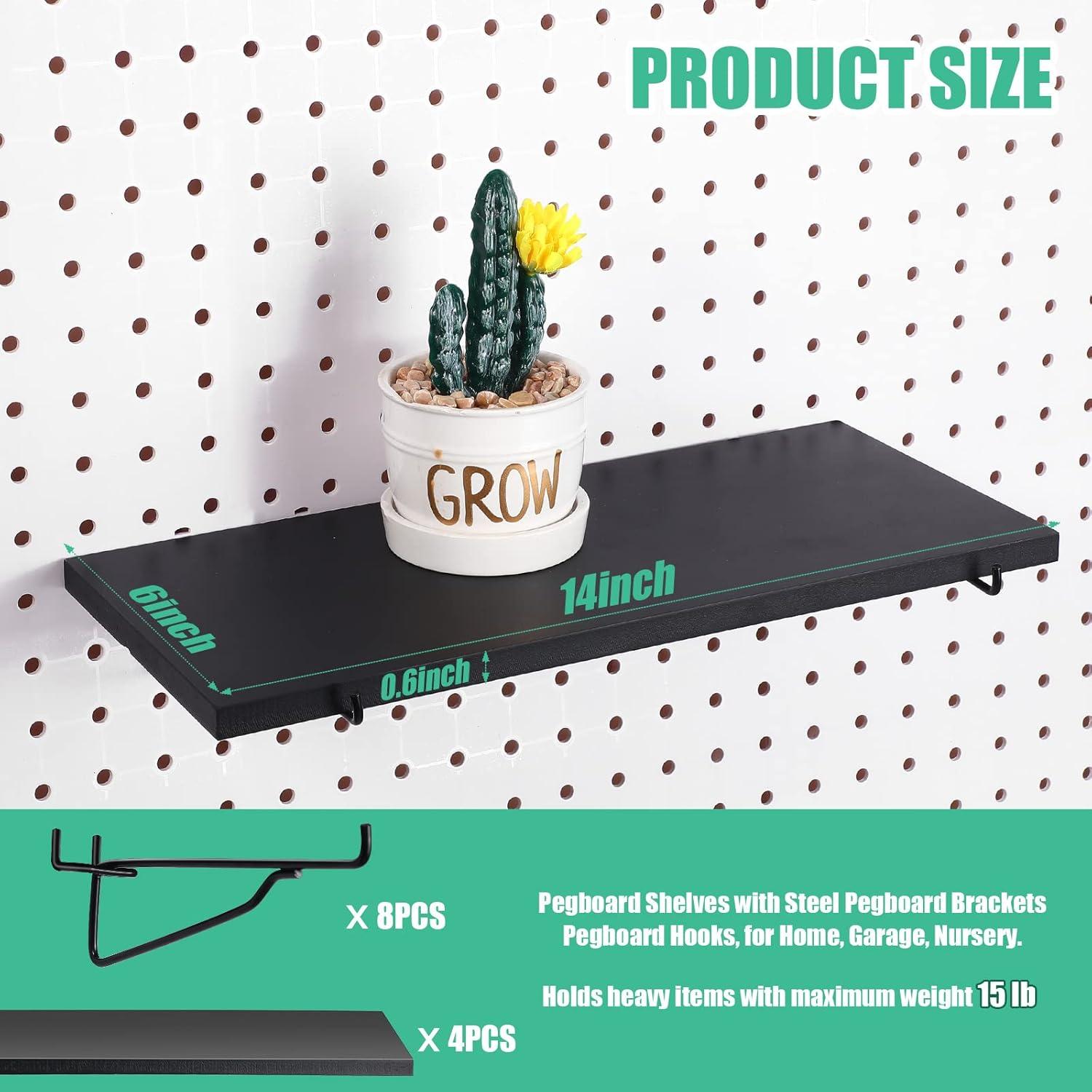 Estante de Pared Blulu 4 Piezas 35x15cm Negro Resistente a Manchas