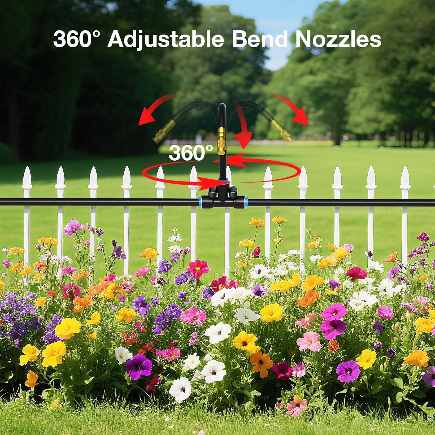 Sistema de Riego por Goteo Mixc 2025, 12 Boquillas Ajustables de Cobre