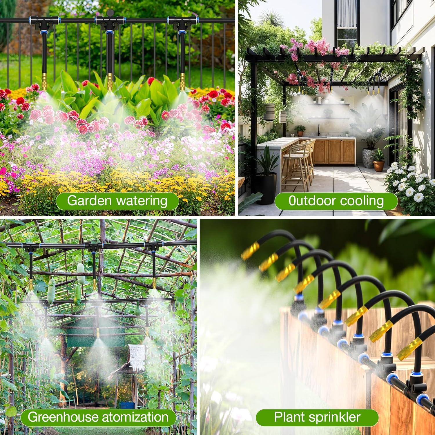 Sistema de Riego por Goteo Mixc 2025, 12 Boquillas Ajustables de Cobre