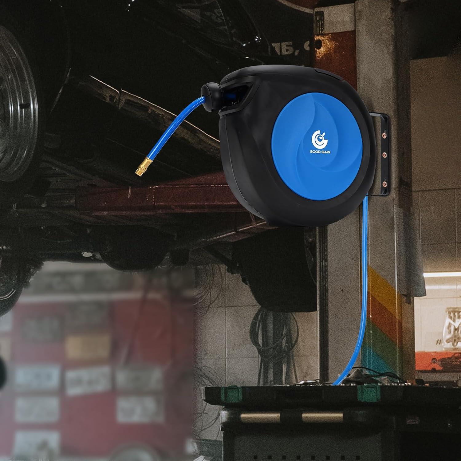 Carrete de Manguera de Aire G GOOD GAIN 15m x 9.5mm Azul