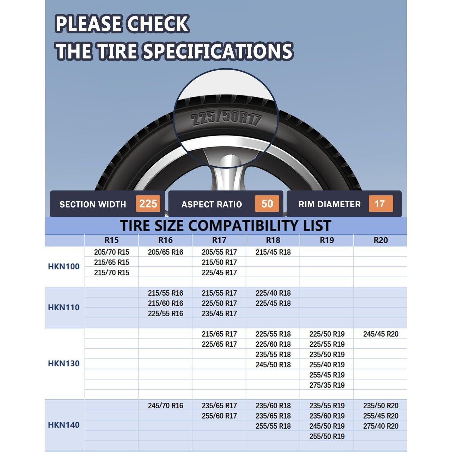 Cadenas de Nieve SCITOO HKN100 para Neumáticos 15" a 18"