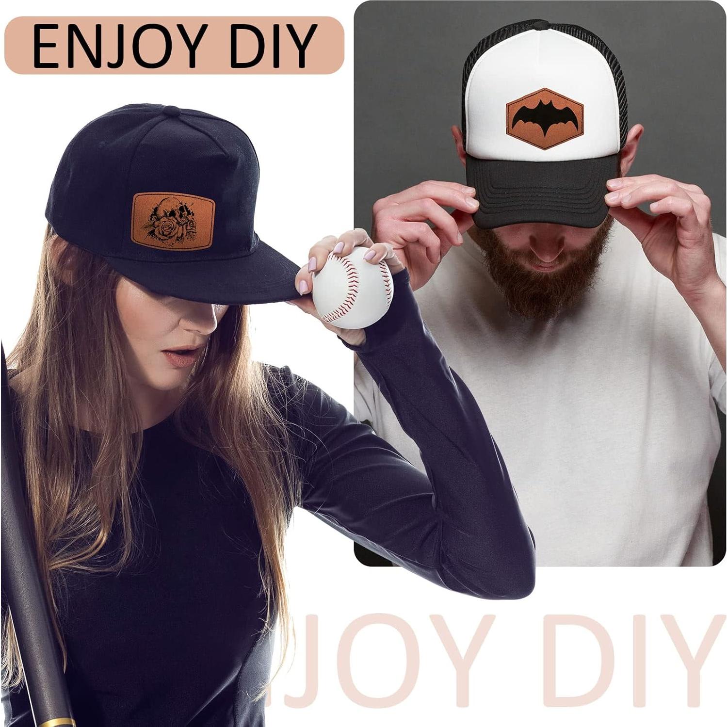 80 Parches de Cuero Sintético Juexica Caqui Grabables 6.35 cm